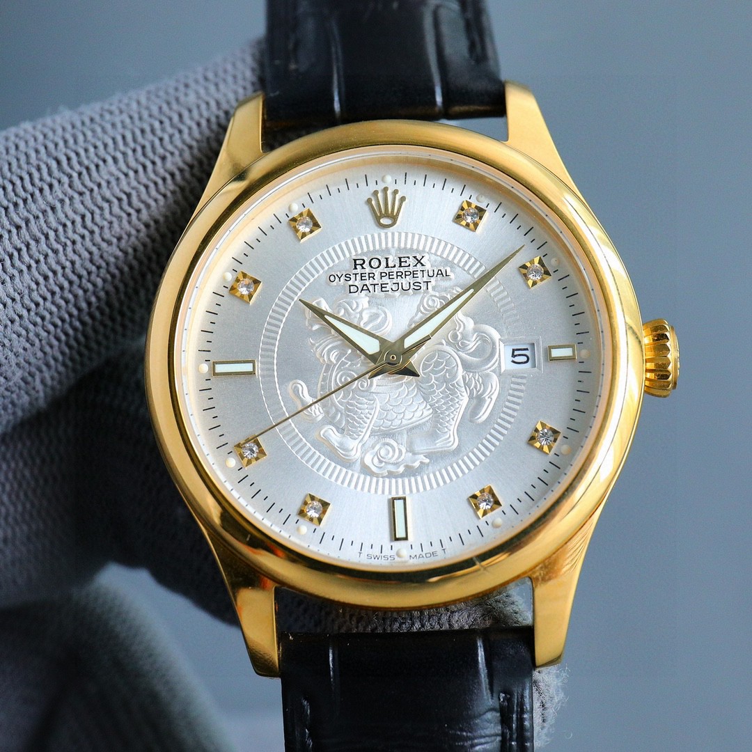 Rolex Oyster Perpetual Datejust 40mm Silver Kylin - Engraved Diamond - Set Watch, Calibre 3235