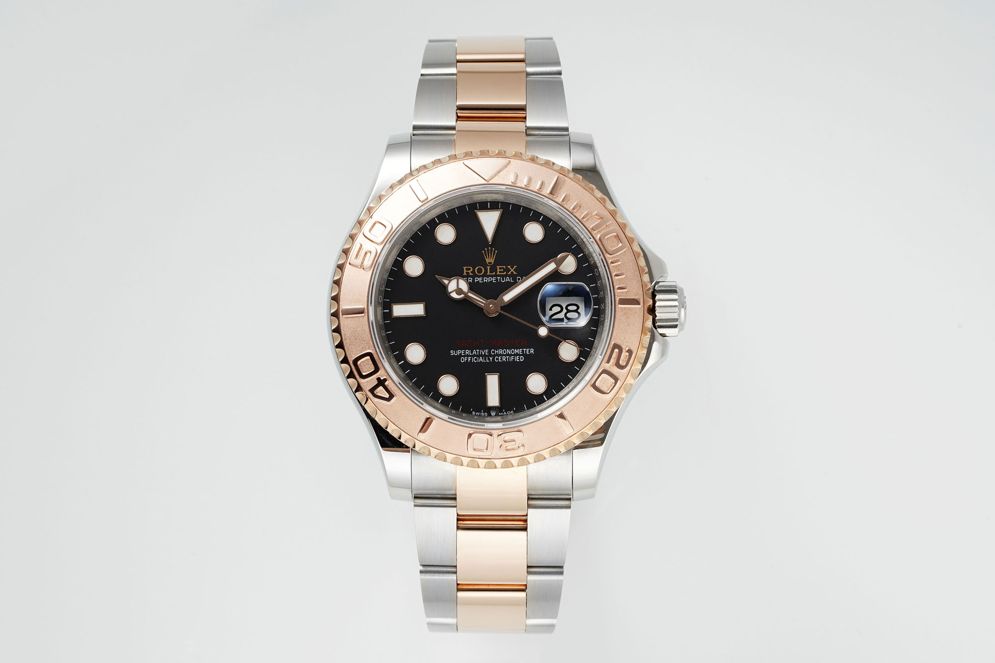 Rolex Yacht - Master 40mm Black Dial Two - Tone Rose Gold & Steel Watch, Calibre 3235