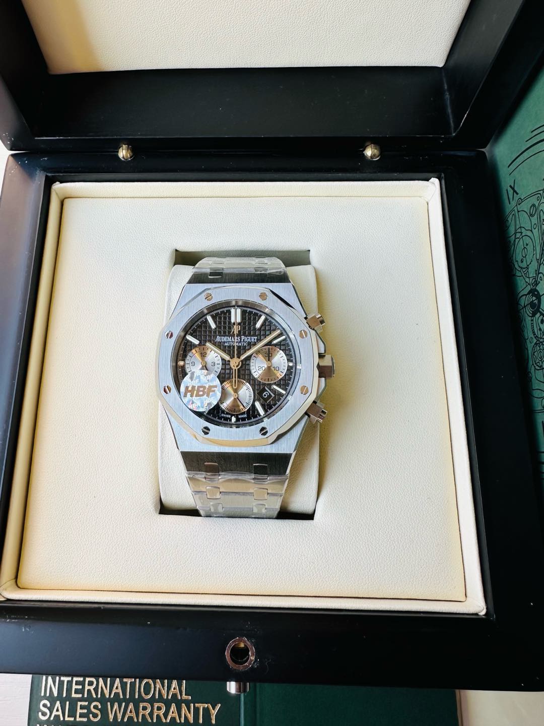 Audemars Piguet Royal Oak Chronograph 41mm Black Tapisserie Dial Stainless Steel Watch, Calibre 2385