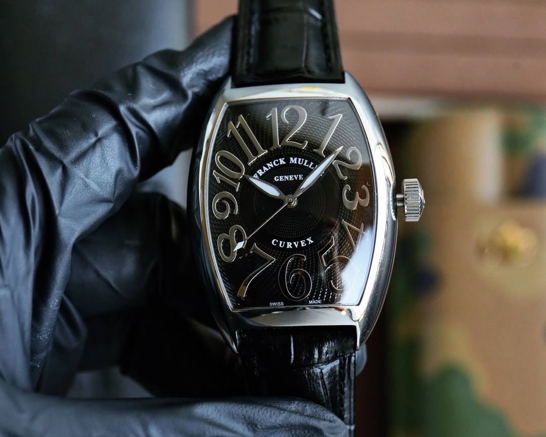 Franck Muller Curvex 39mm Black - Textured Dial Black DLC - Coated 18K Gold Watch, Calibre FM 8000