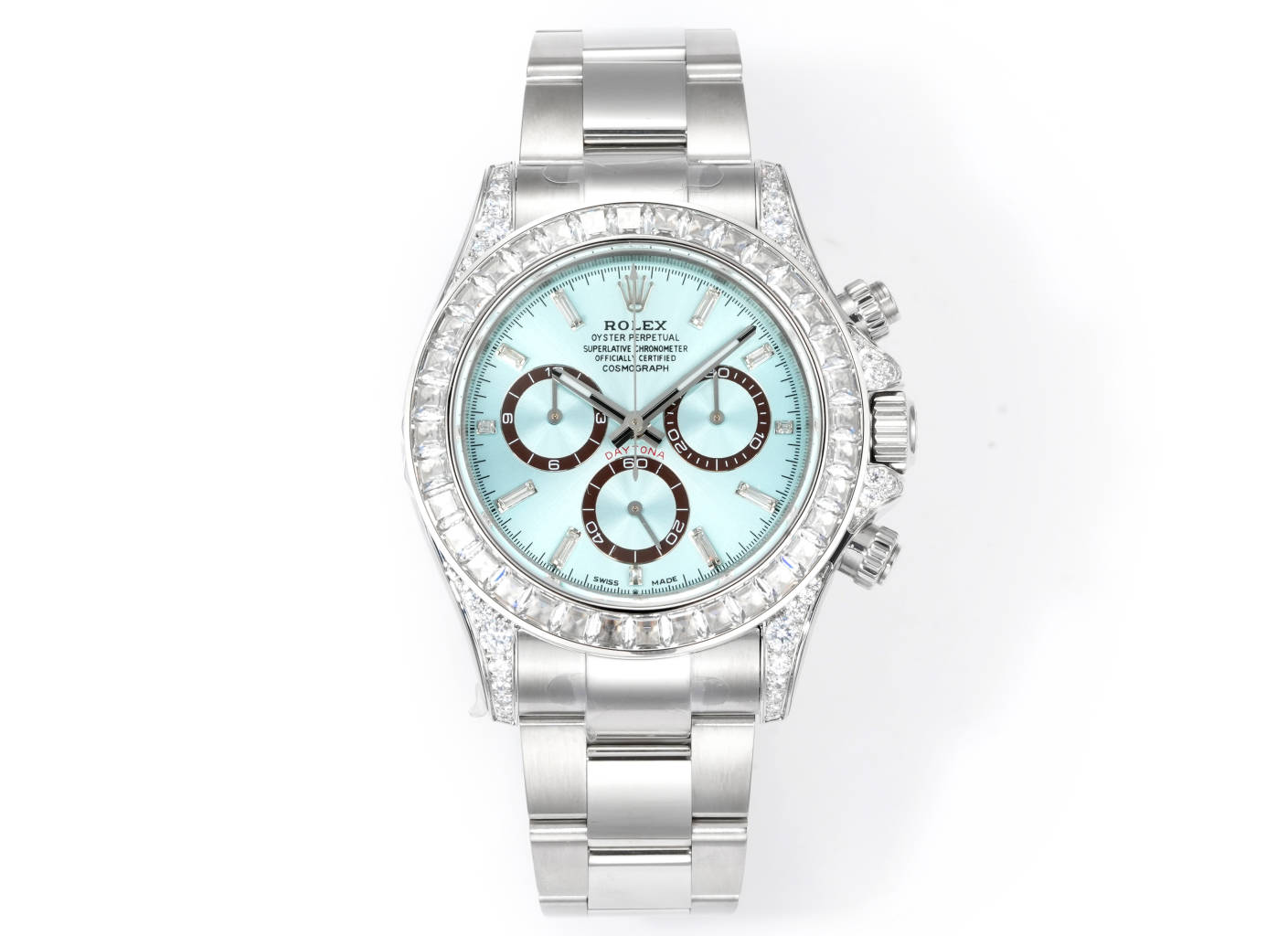 Rolex Cosmograph Daytona 40mm Baguette - Diamond - Set Ice - Blue Dial Watch, Calibre 4130