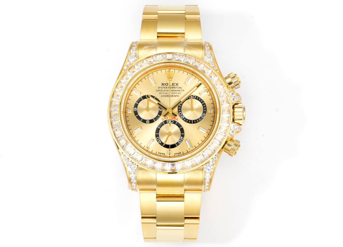 Rolex Cosmograph Daytona 40mm Diamond - Set 18K Gold Watch, Calibre 4130