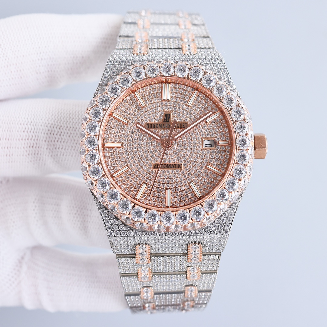 Audemars Piguet Royal Oak 41mm Moissanite Diamond Watch, Calibre 4302