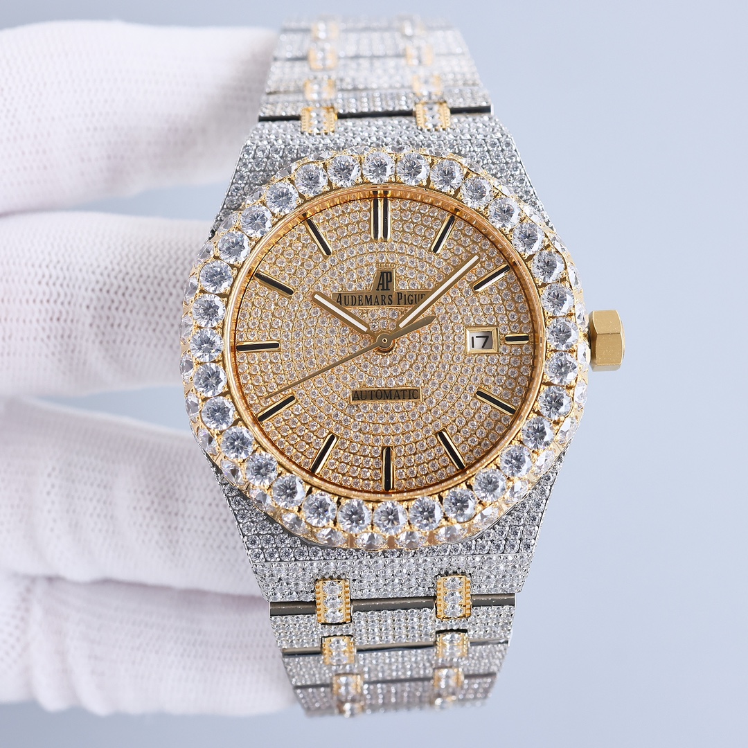 Audemars Piguet Royal Oak 41mm Moissanite Diamond Watch, Calibre 4302