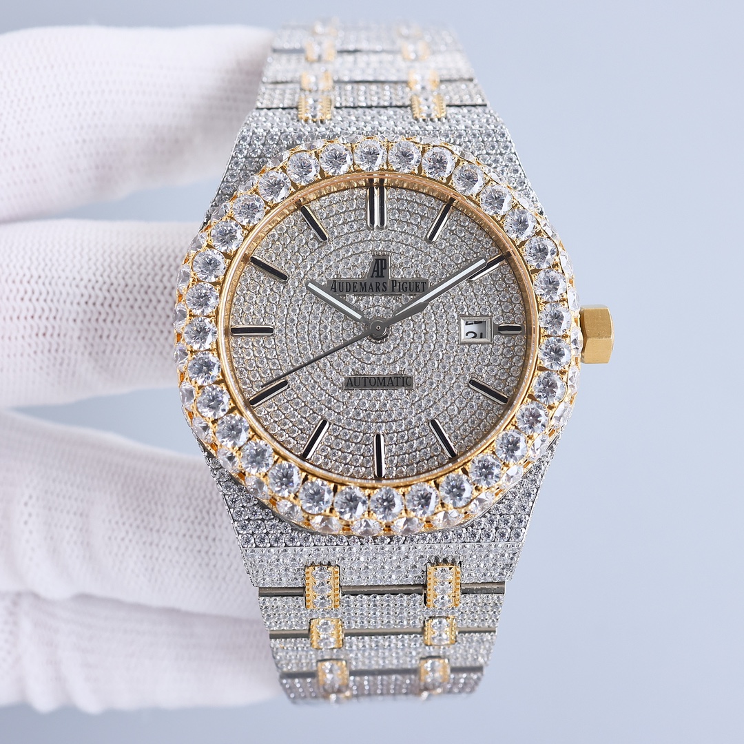 Audemars Piguet Royal Oak 41mm Moissanite Diamond Watch, Calibre 4302