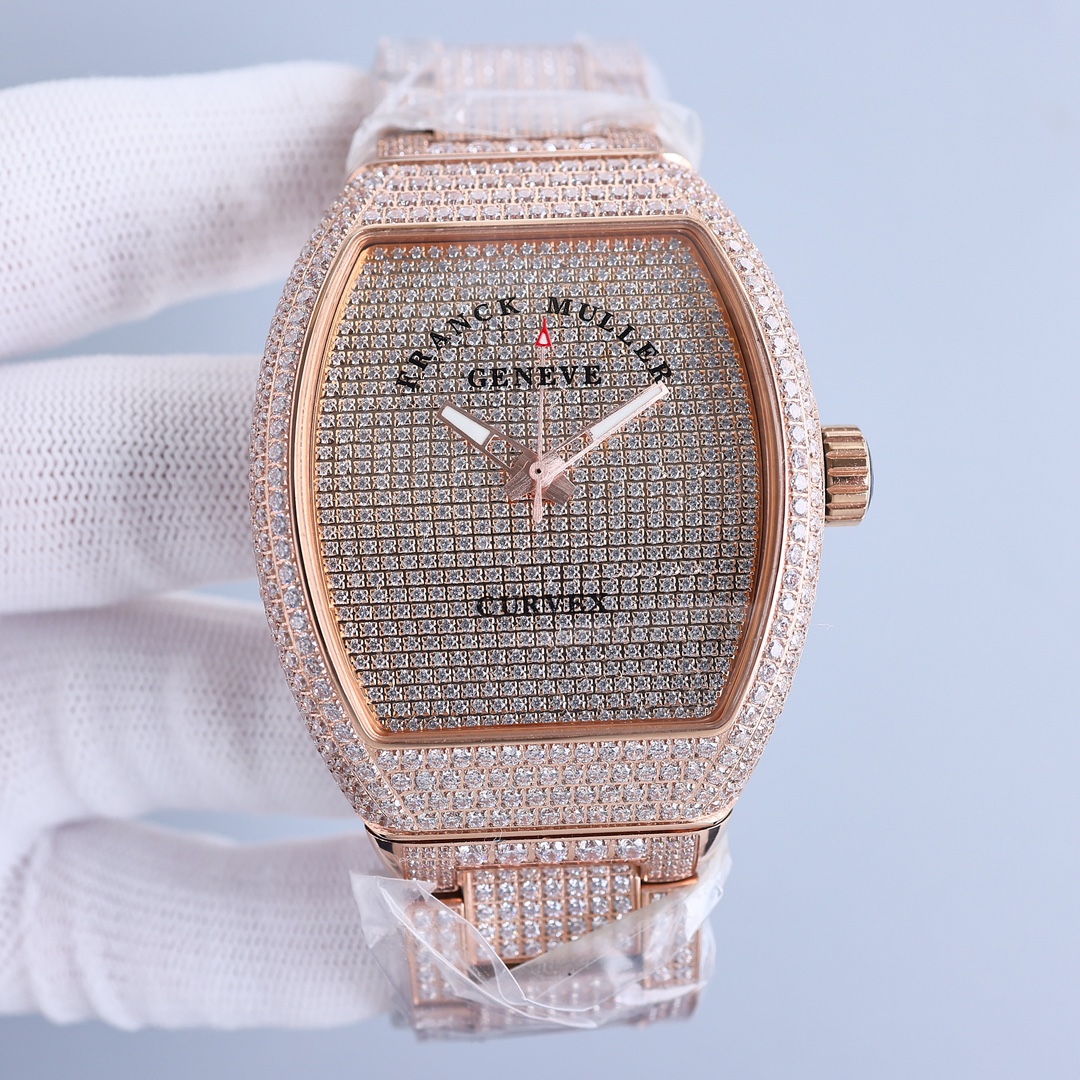 Franck Muller Vanguard 45mm Moissanite Diamond Watch, Calibre FM 8000