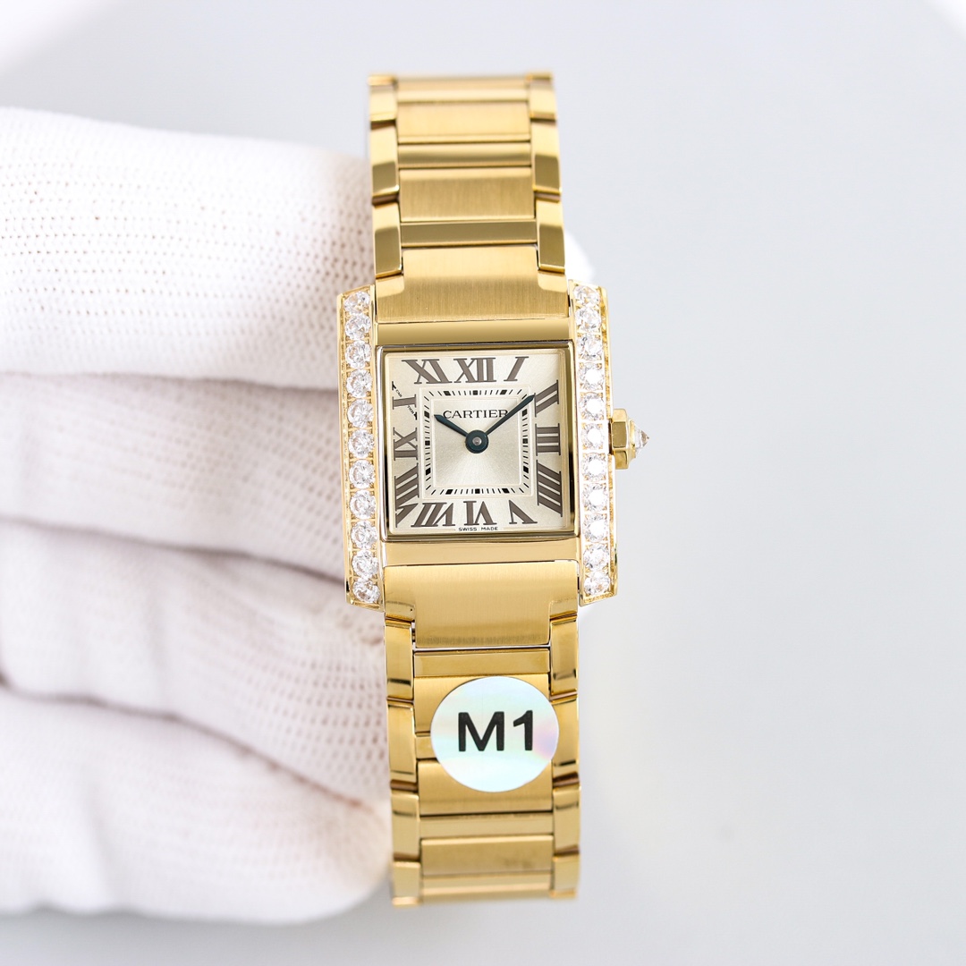 Cartier Tank Française Diamond - Set 25×30mm Watch, Calibre 057