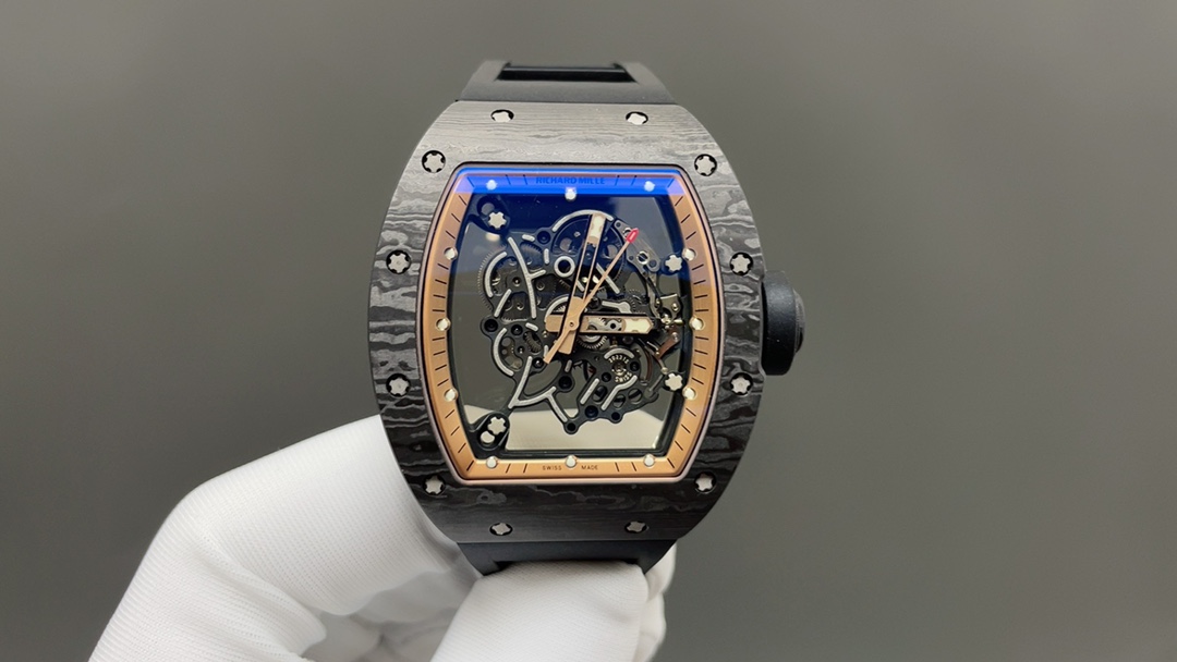 Richard Mille RM 055 Tourbillon Watch (Black NTPT Carbon Case, Black Rubber Strap)