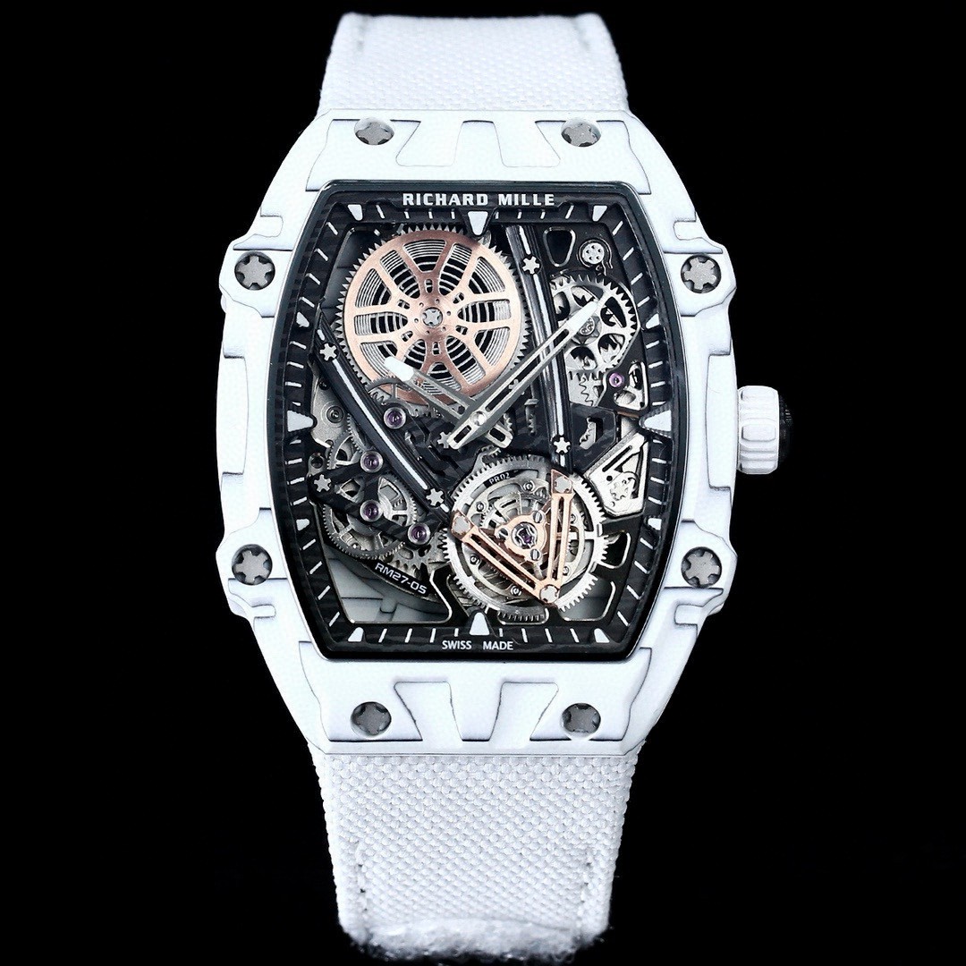 Richard Mille RM 27-05 Tourbillon Watch (White Ceramic Case, White Fabric Strap, Rafael Nadal Limited Edition)
