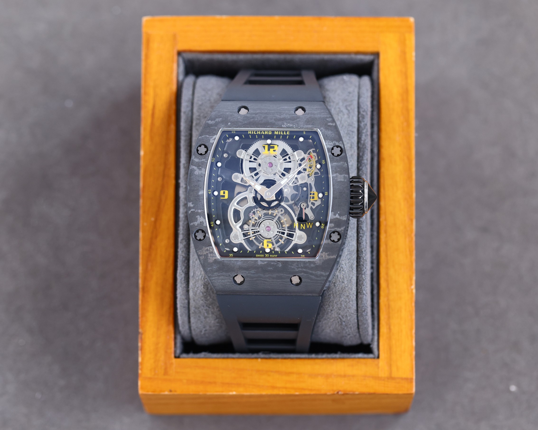 Richard Mille RM 17-01 Tourbillon Automatic Skeleton Watch (Black NTPT Carbon Case, Black Rubber Strap)