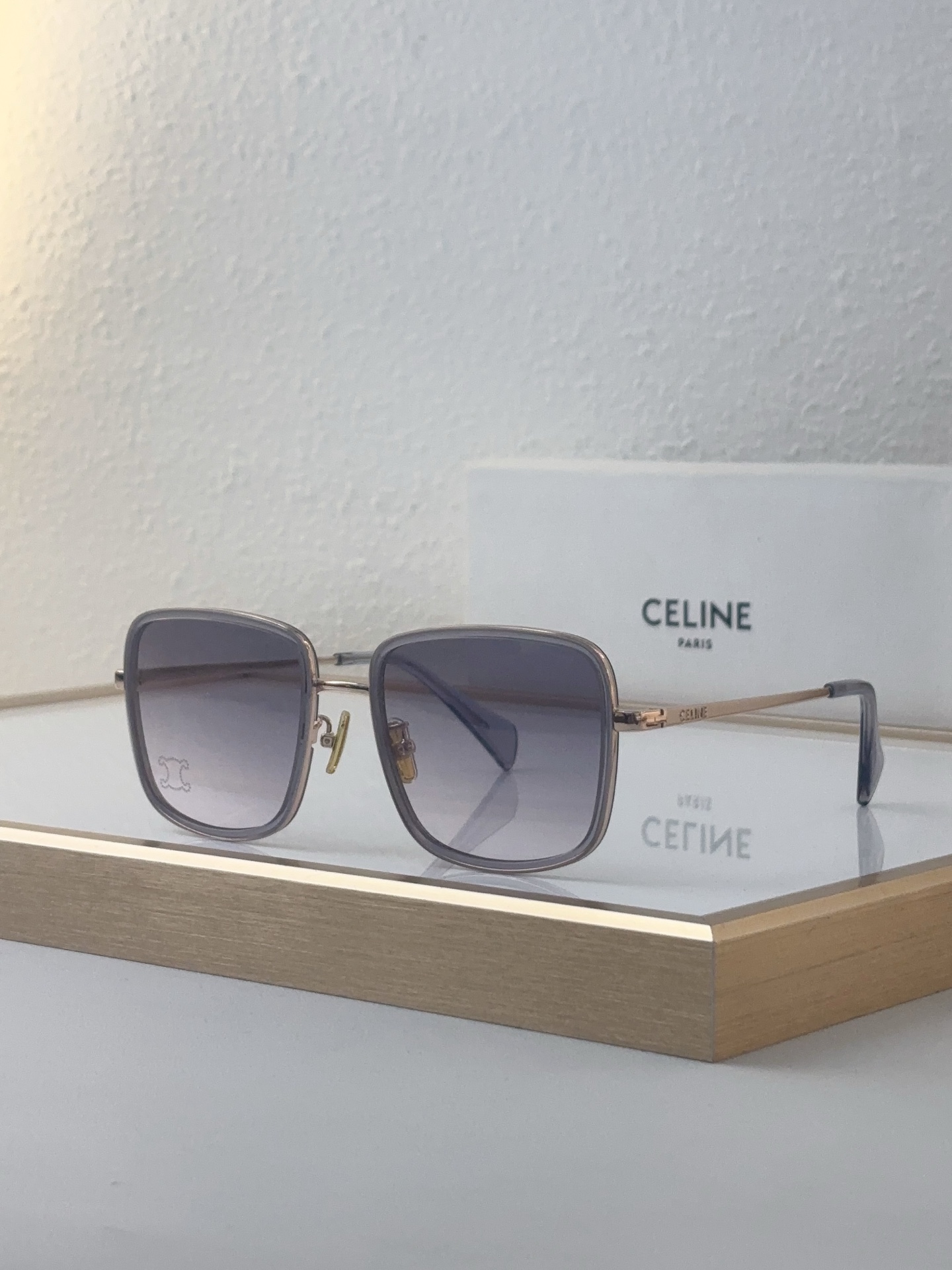 Celine Square Metal - Rimmed Gradient Sunglasses (Model: CL4109)