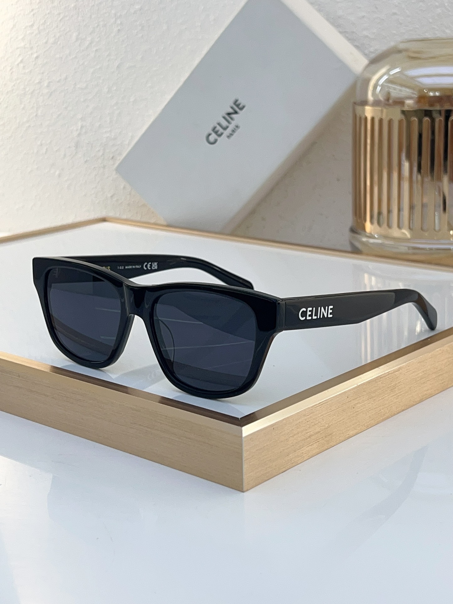 Celine Bold Blue Acetate Square Sunglasses (Model: CL4030)