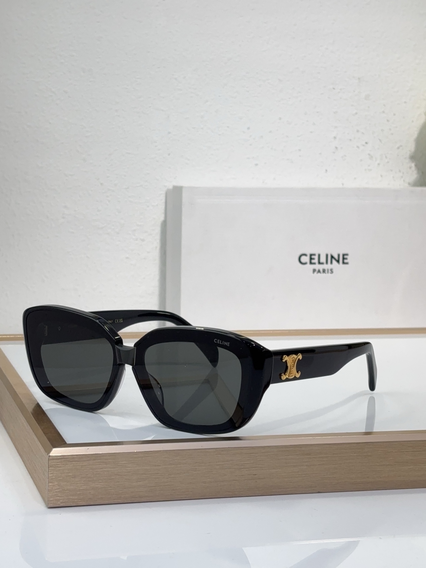 Celine Cat - Eye Sunglasses with Gold Triomphe Accents (Model: CL4045)