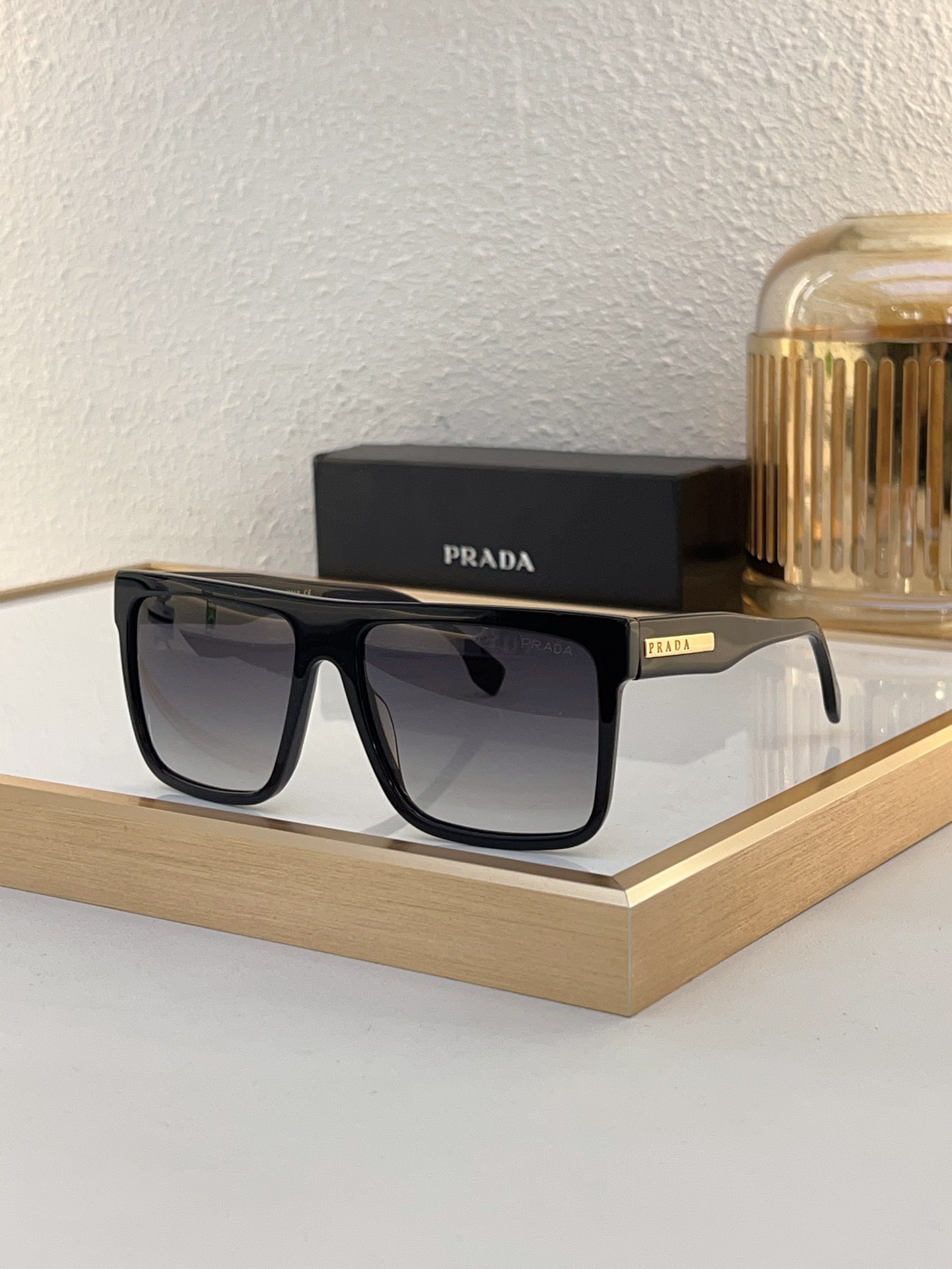 Prada Tortoiseshell Acetate Square Sunglasses (Model: PR14236S)