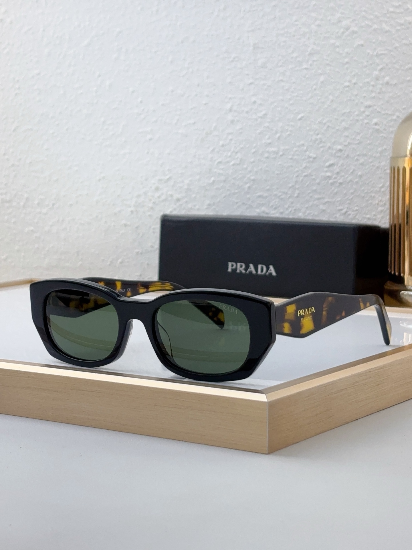 Prada Black - Tortoiseshell Acetate Square Sunglasses (Model: PR11125S)
