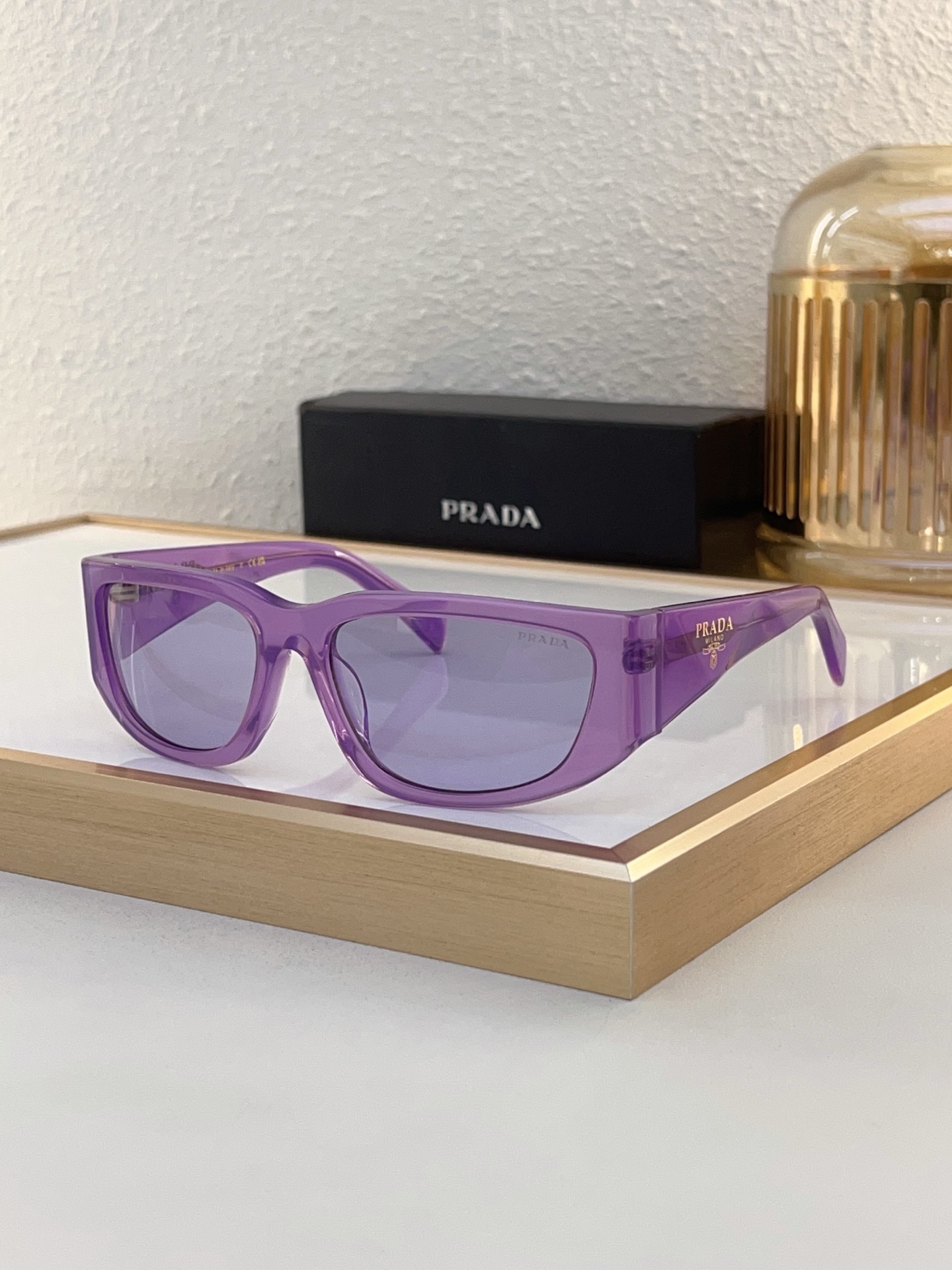 Prada Transparent Purple Acetate Square Sunglasses (Model: PR9347S)