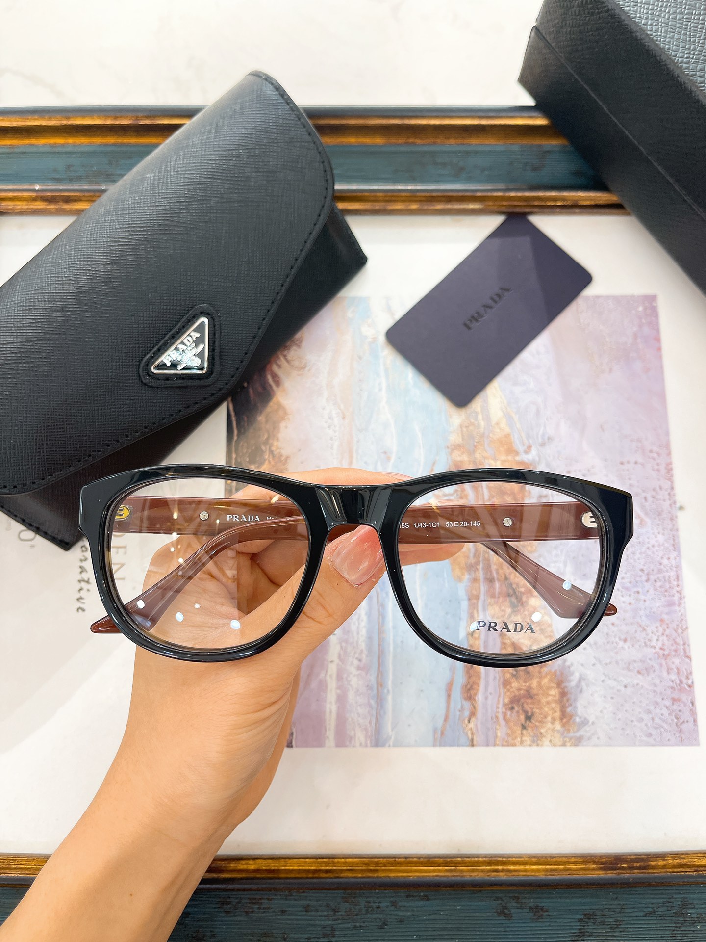 Prada Black Acetate Square Optical Glasses (Model: PR8569O)
