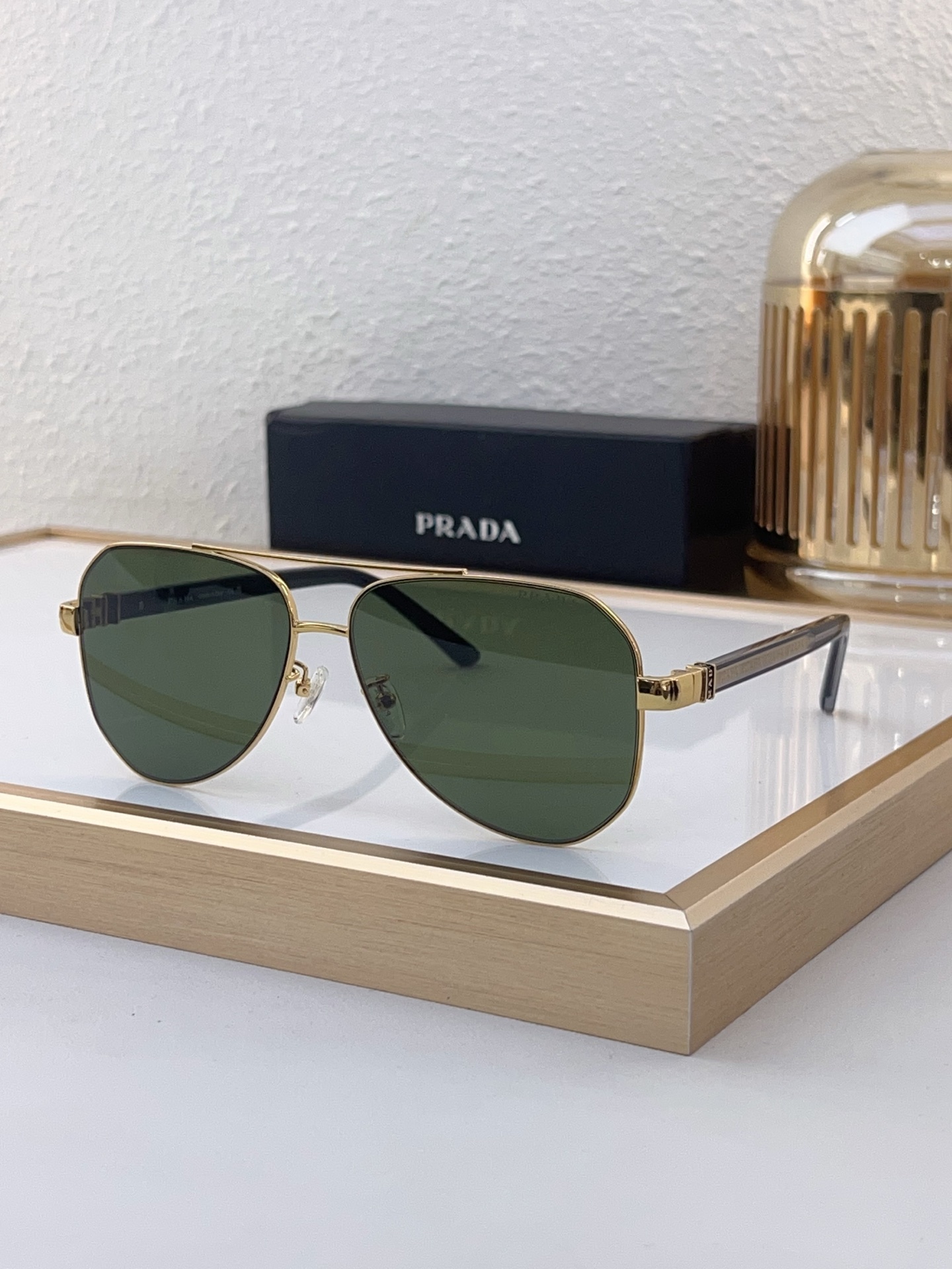 Prada Gold - Tone Metal Aviator Sunglasses (Model: PR5892S)