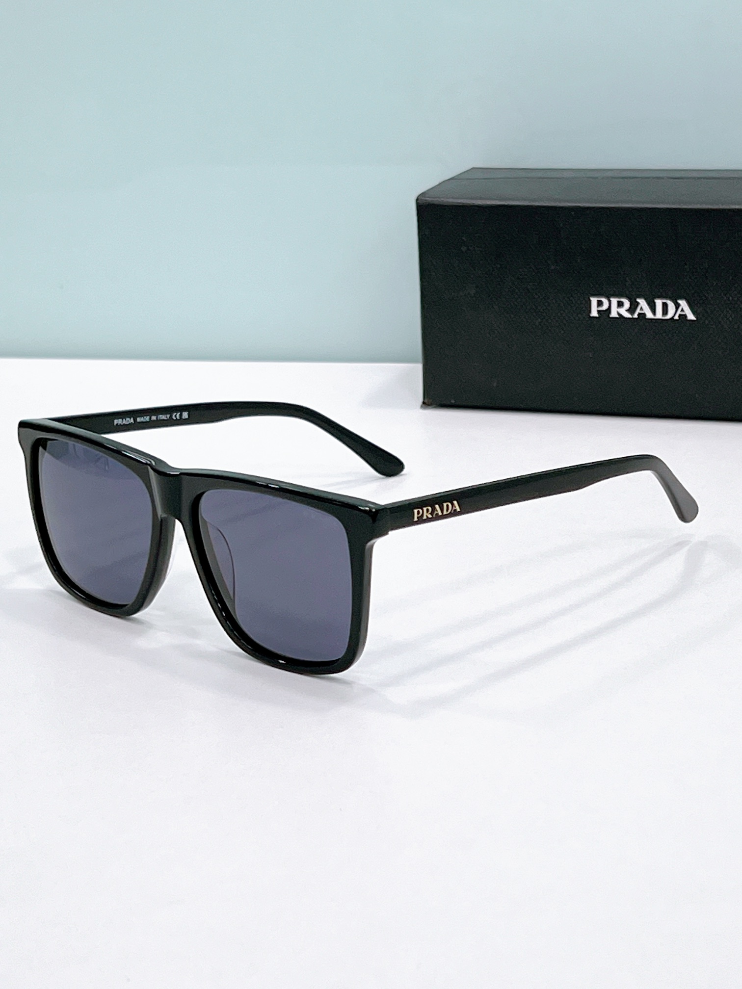 Prada Black Acetate Square Sunglasses (Model: PR4903S)