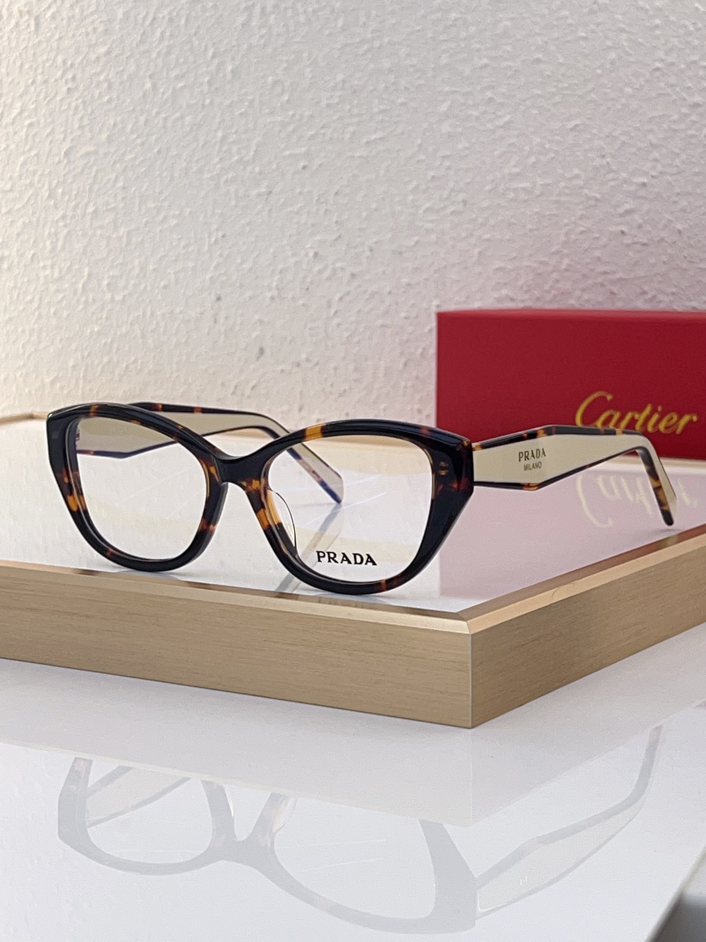 Prada Tortoiseshell - Accent Acetate Cat - Eye Optical Glasses (Model: PR2892O)