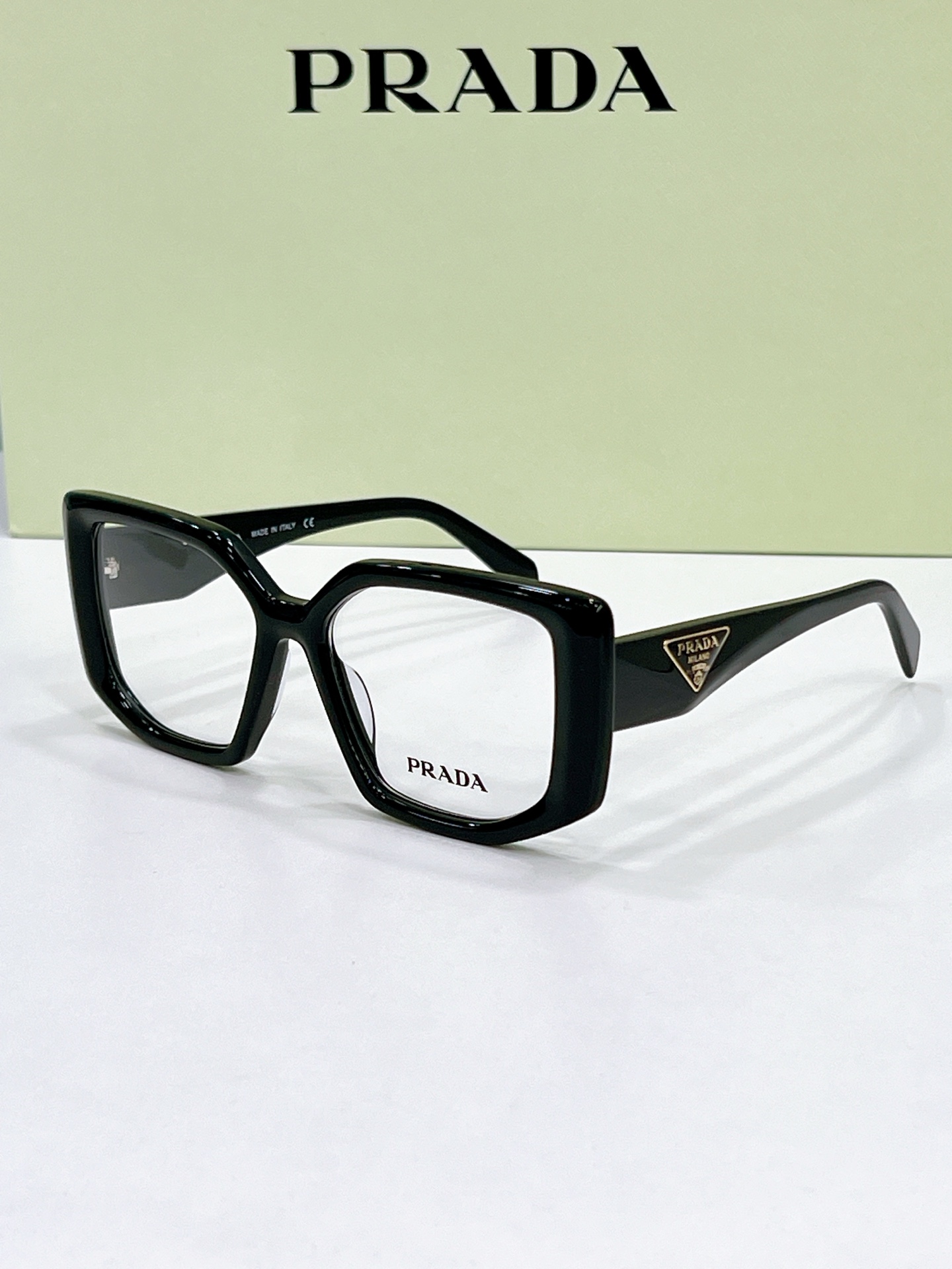 Prada Black Acetate Square Optical Glasses (Model: PR2014O)