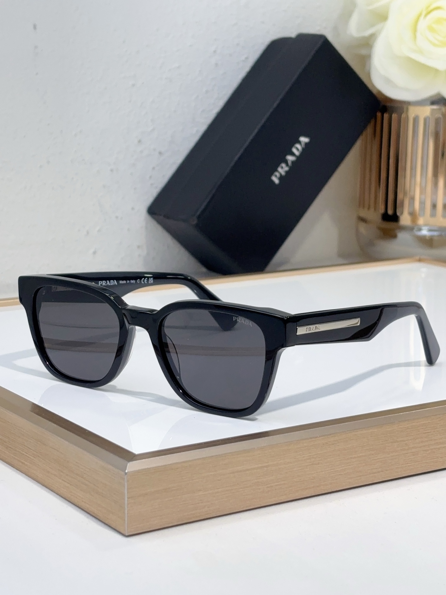Prada Black Acetate Square Sunglasses (Model: PR8888S)