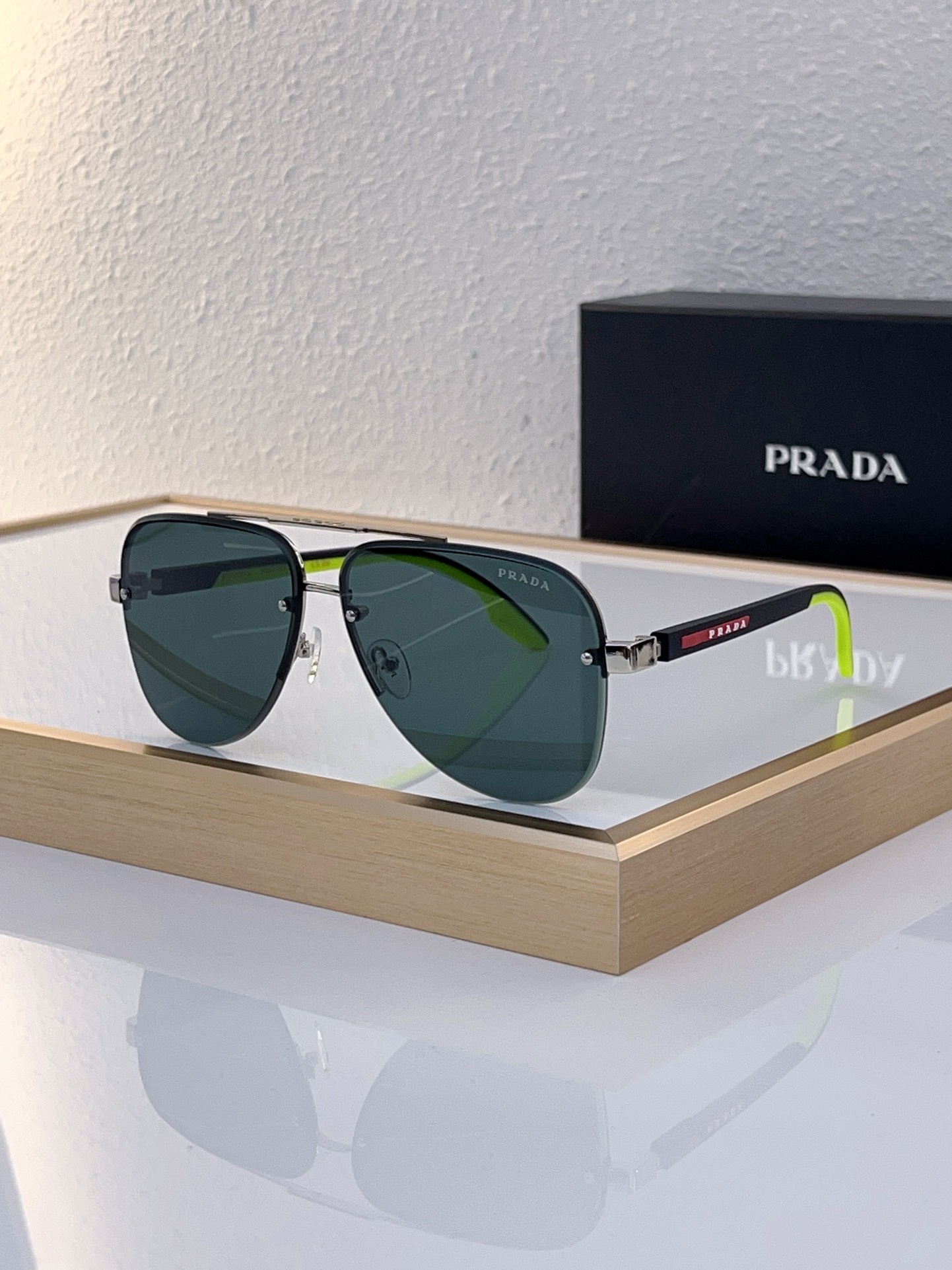 Prada Neon - Accent Metal Aviator Sunglasses (Model: PR2222S)