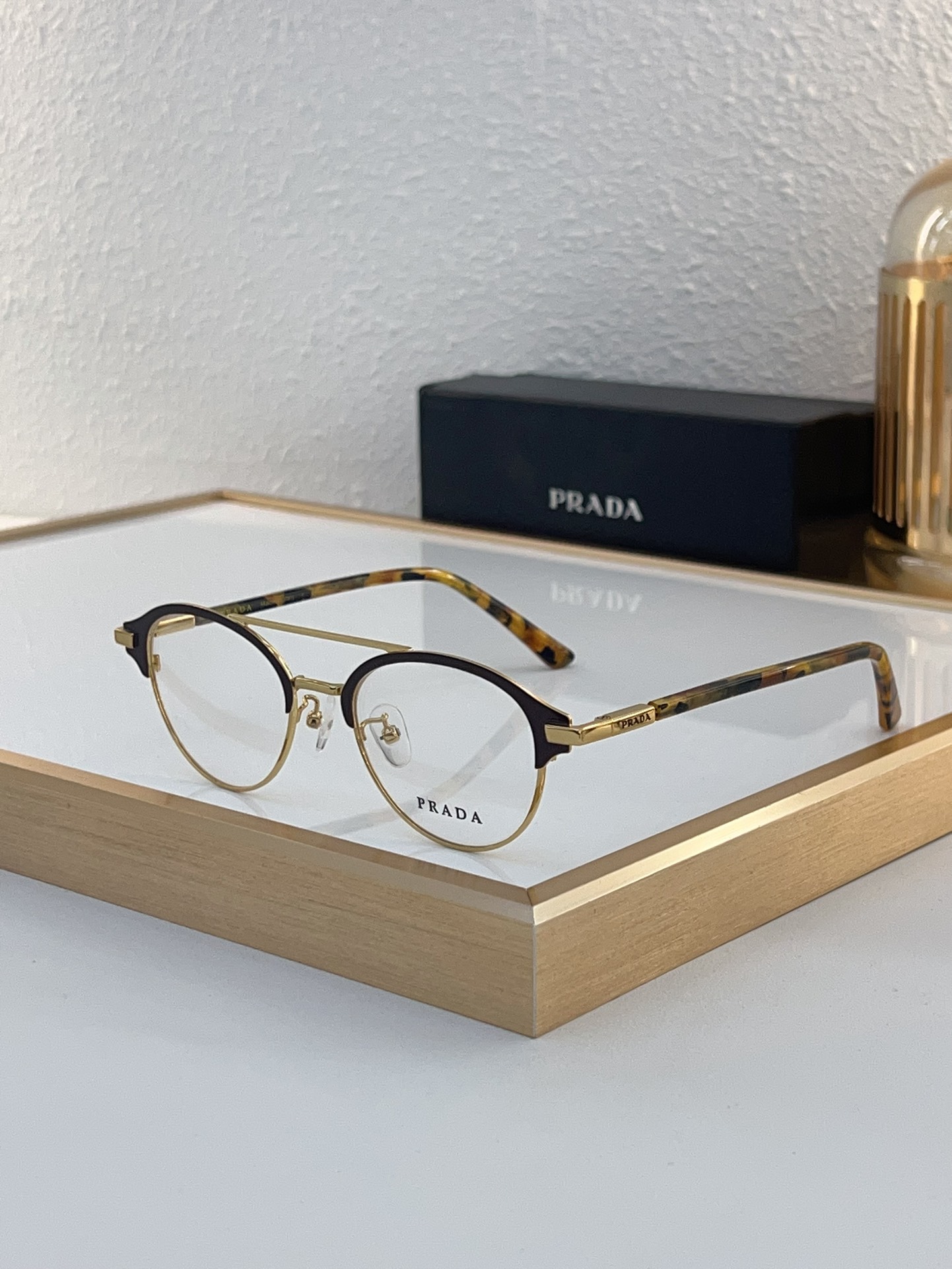 Prada Round Optical Glasses with Tortoiseshell - Metal Frame (Model: PR6666O)