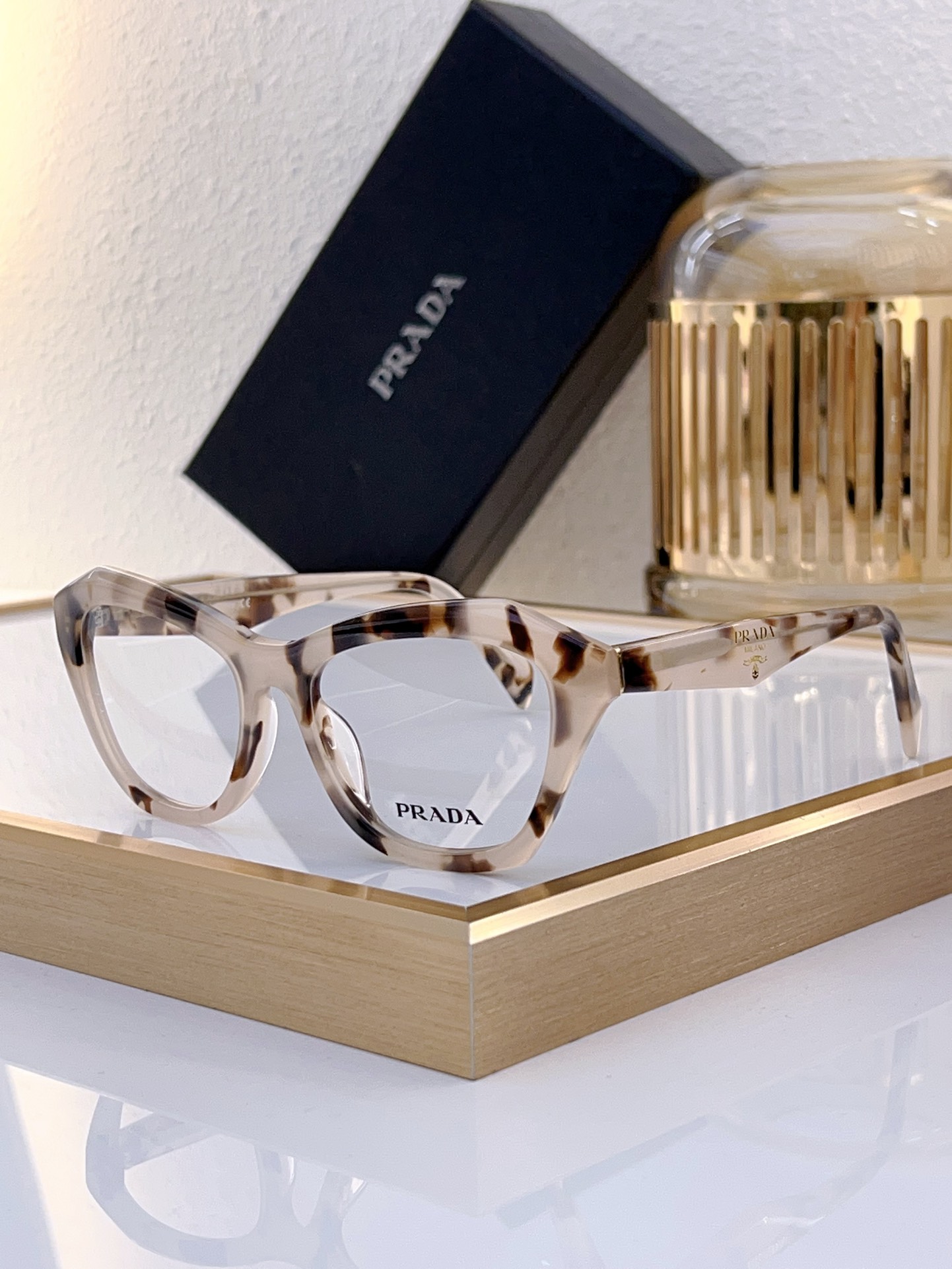 Prada Burgundy Gradient Acetate Cat - Eye Optical Glasses (Model: PR5555O)