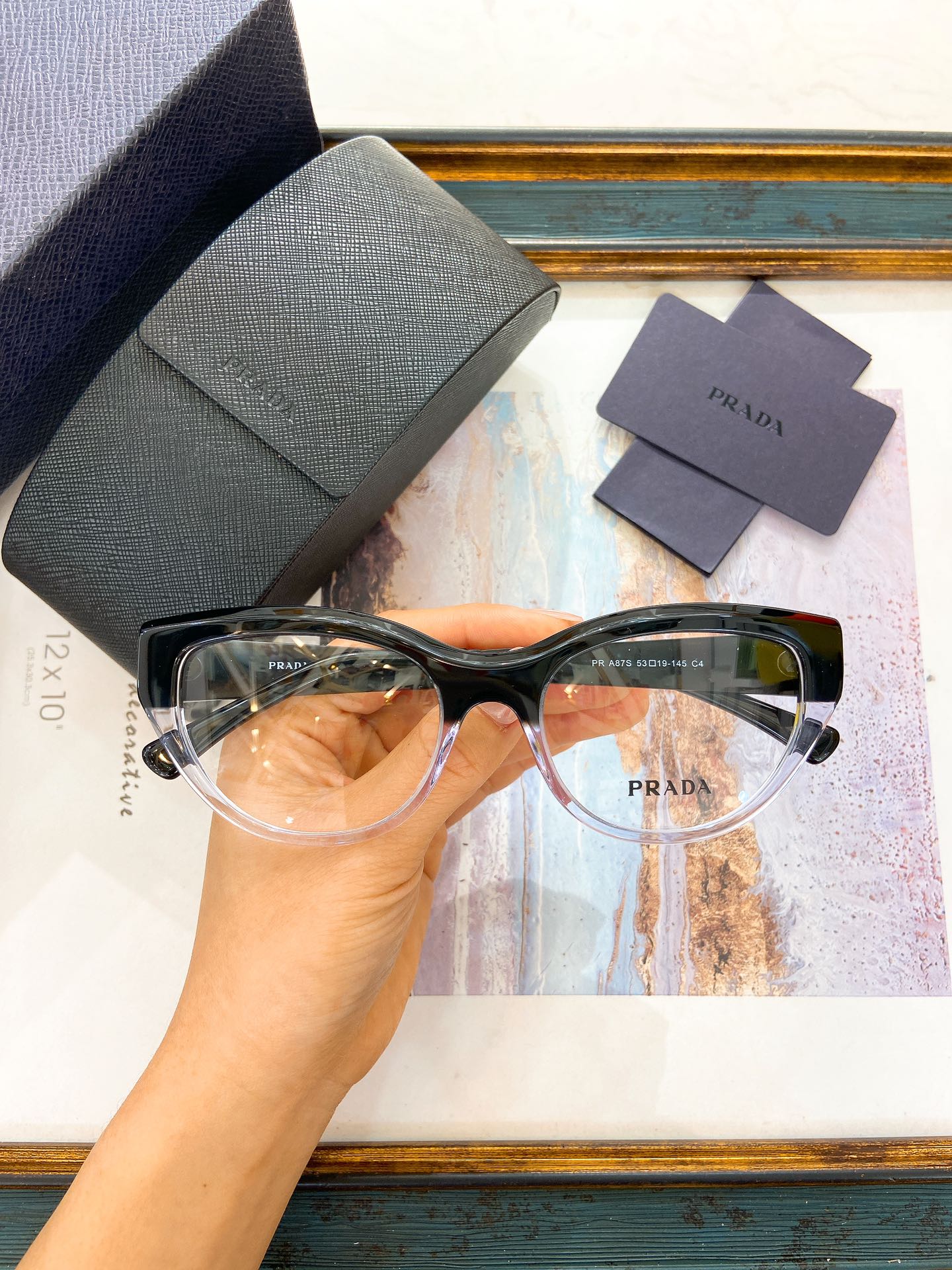Prada Two - Tone Acetate Cat - Eye Optical Glasses (Model: PR6789O)