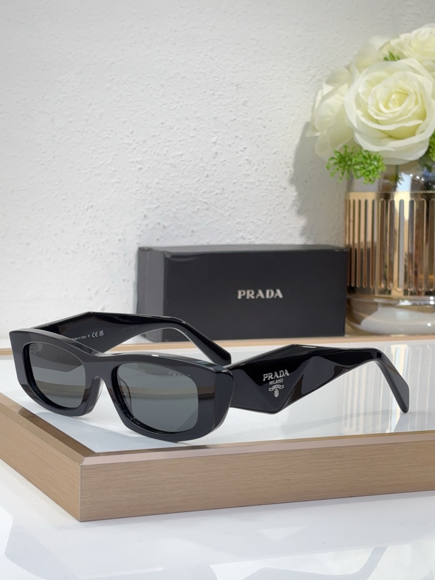 Prada Black Acetate Cat - Eye Sunglasses (Model: PR5678S)