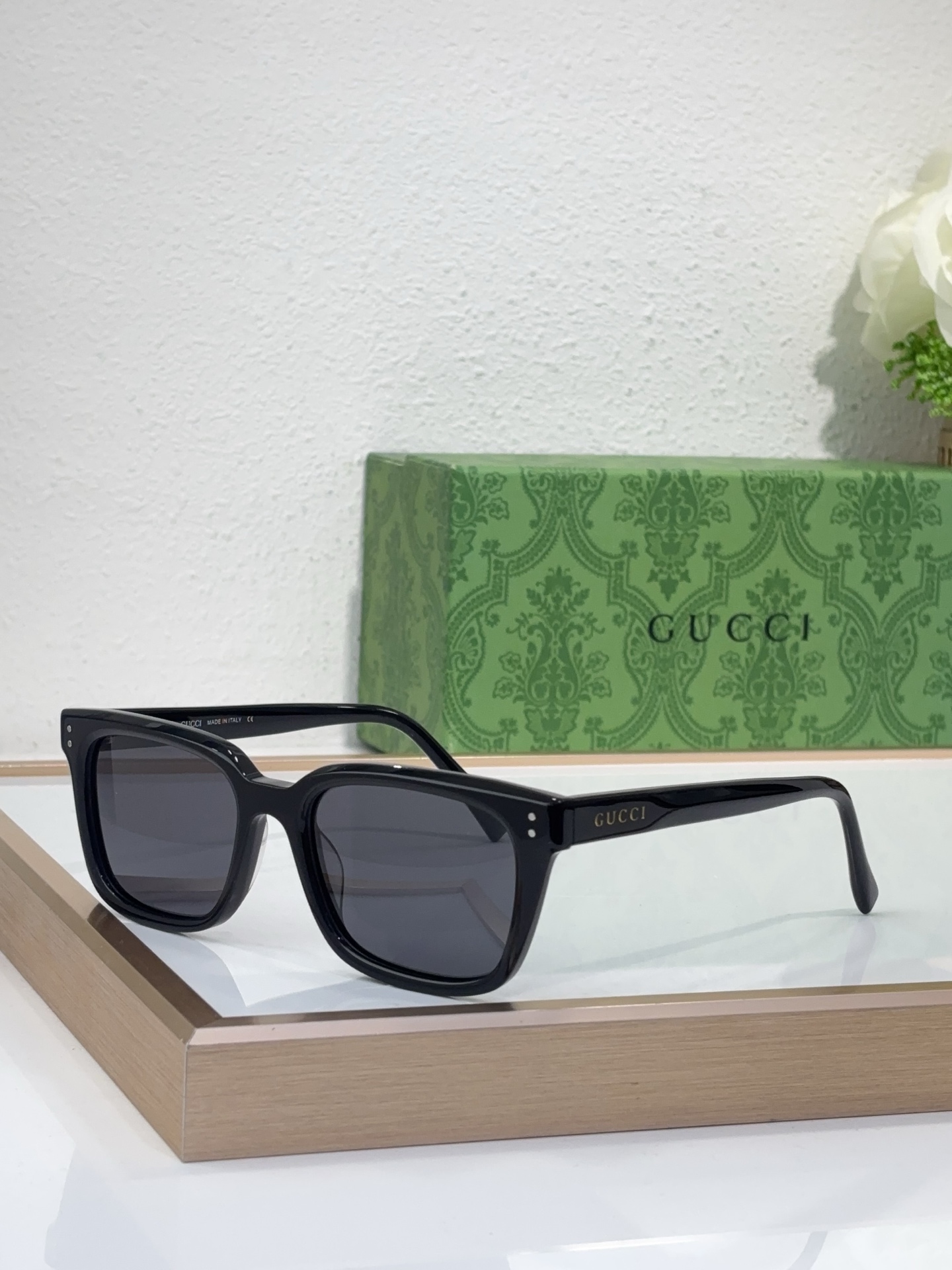Gucci Black Acetate Square Sunglasses (Model: GG1608S)