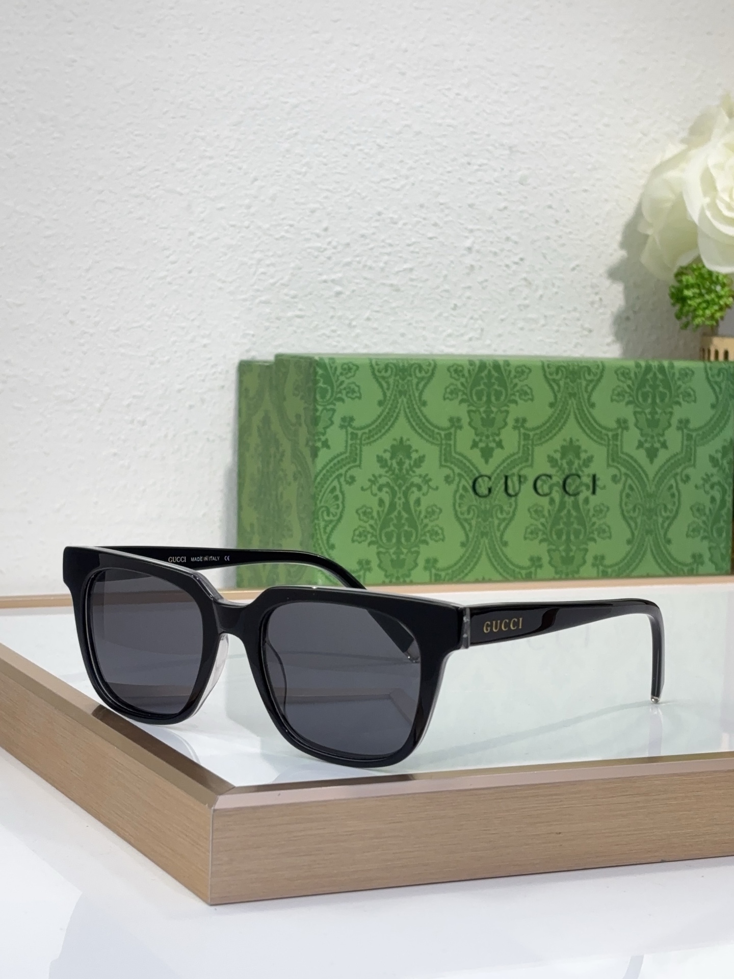 Gucci Black Acetate Square Sunglasses (Model: GG1603S)