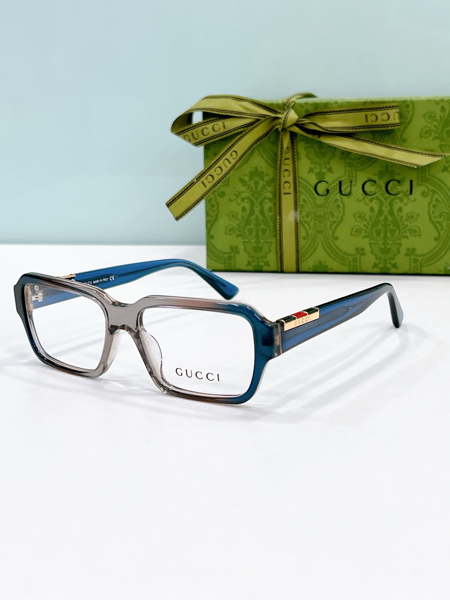Gucci Two - Tone Acetate Square Optical Frames (Model: GG0970O)