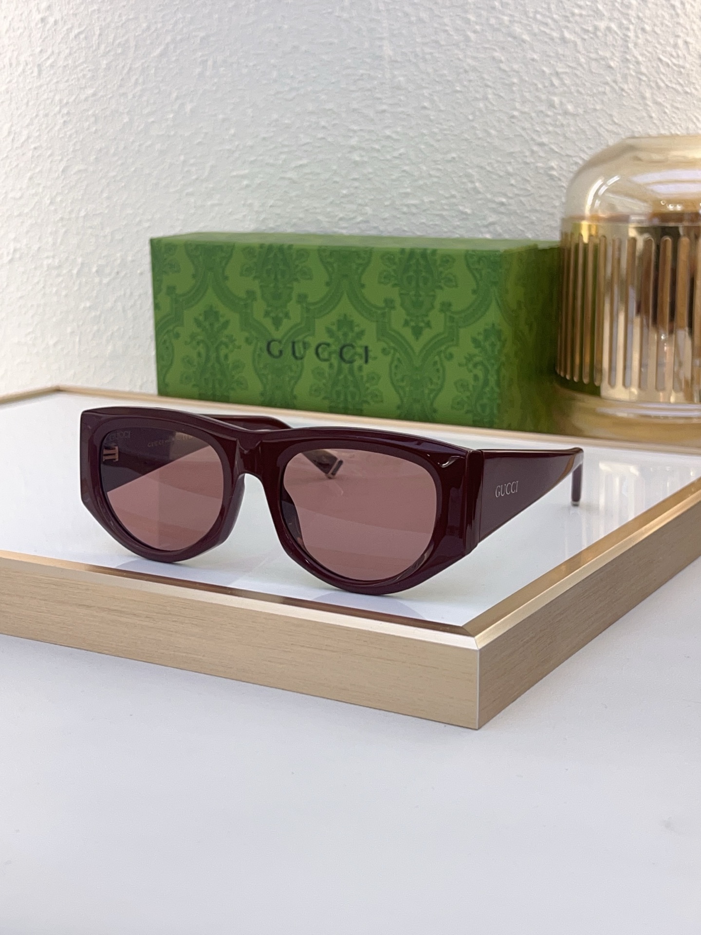 Gucci Burgundy Acetate Cat - Eye Sunglasses (Model: GG1340S)