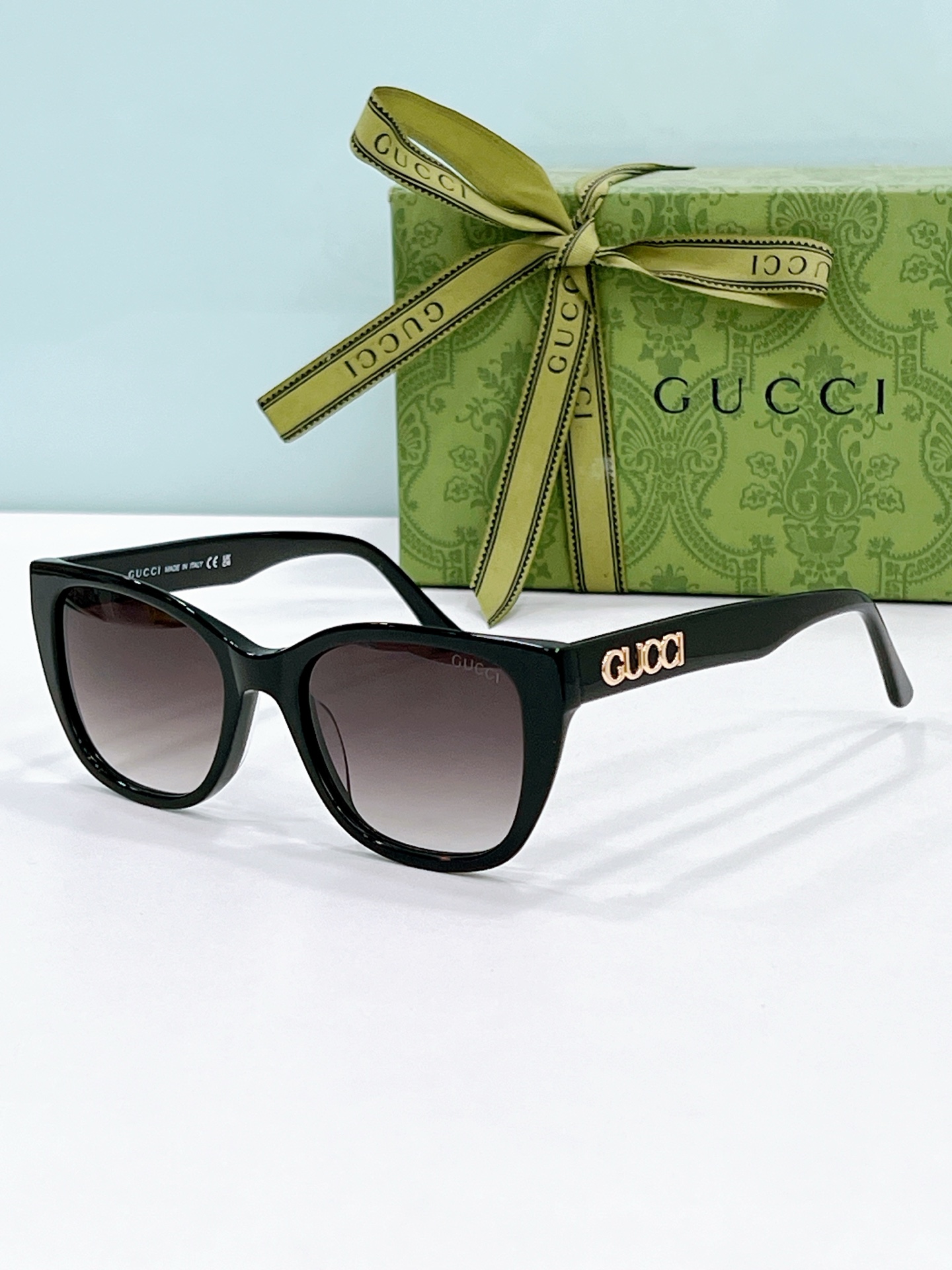 Gucci Black Acetate Cat - Eye Sunglasses (Model: GG1332S)