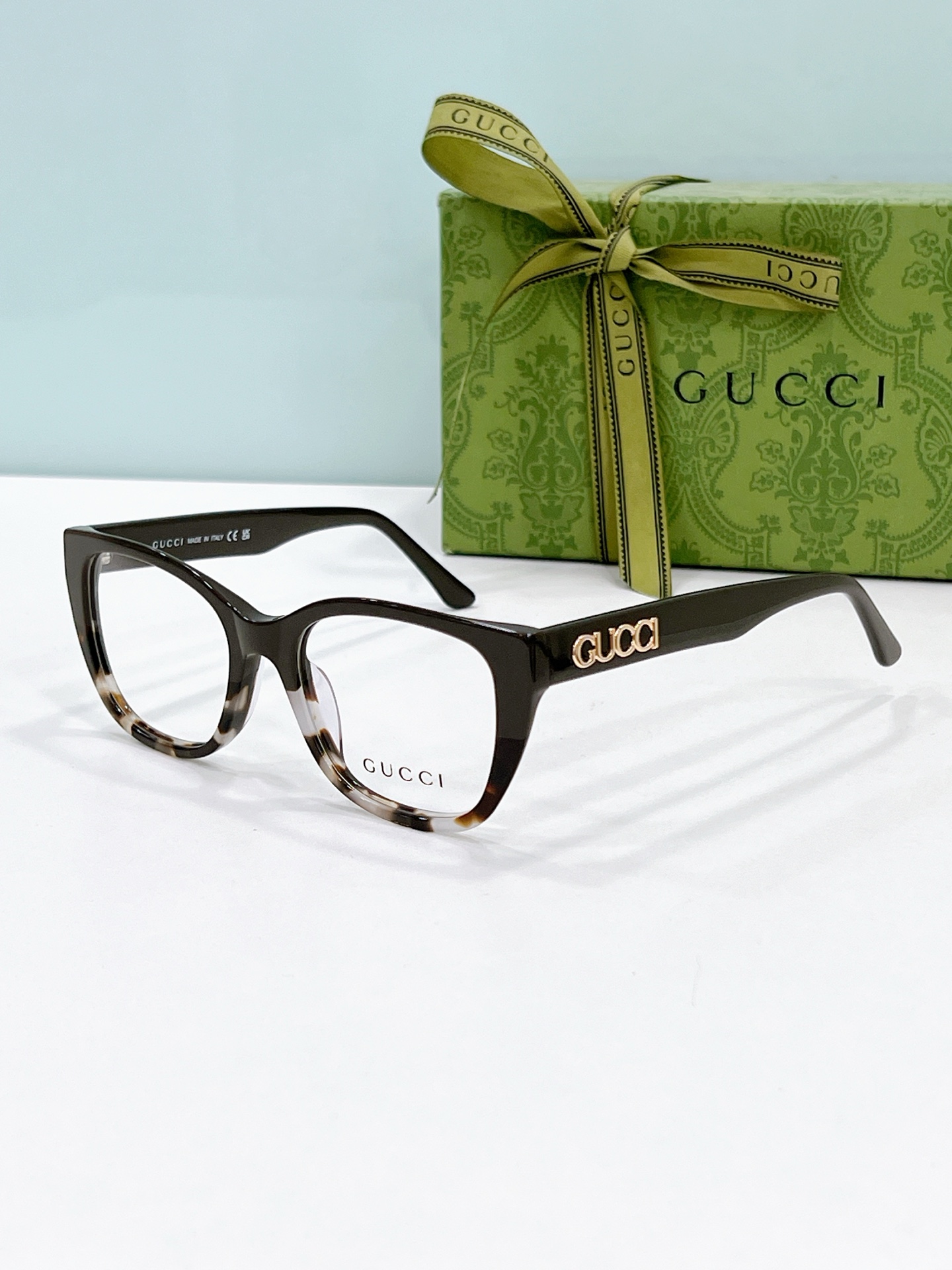 Gucci Black - Tortoise Gradient Acetate Cat - Eye Optical Frames (Model: GG0964O)