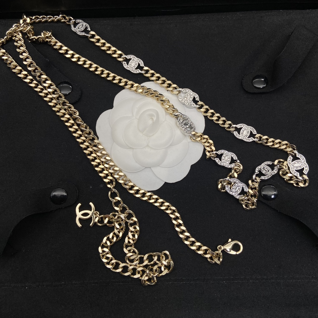 Chanel Two - Tone Chain Belt with CC Motifs