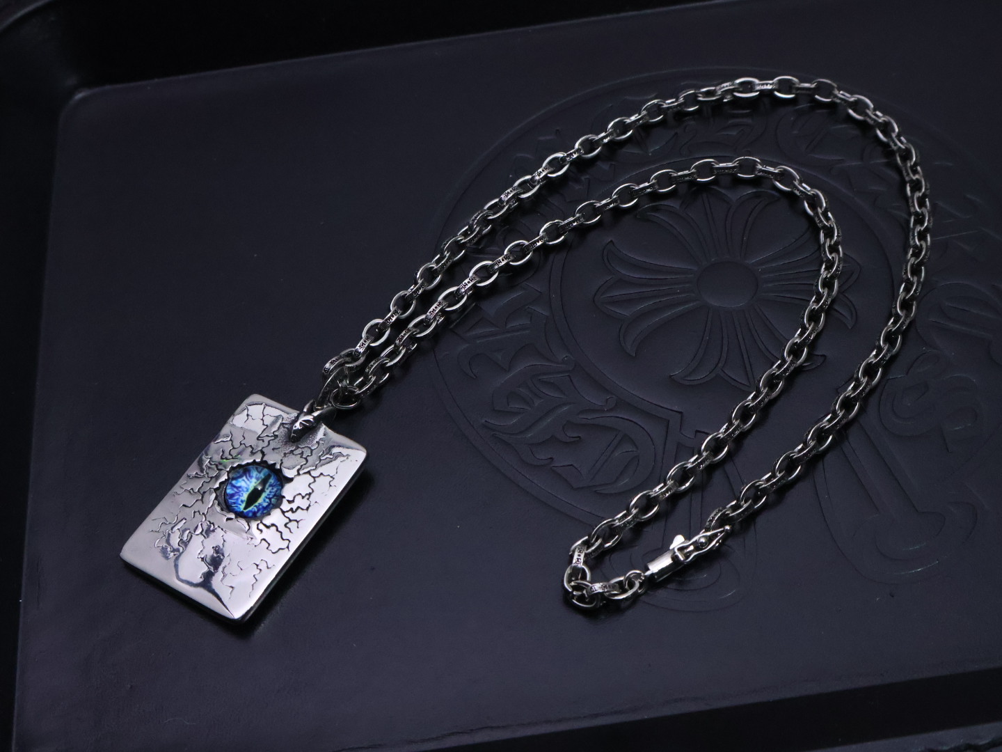 Chrome Hearts 925 Silver Evil - Eye Cracked Pendant Necklace