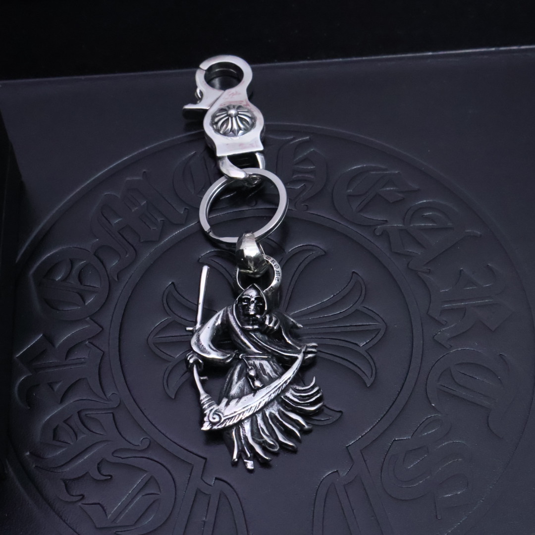 Chrome Hearts 925 Silver Grim Reaper - Shaped Keychain