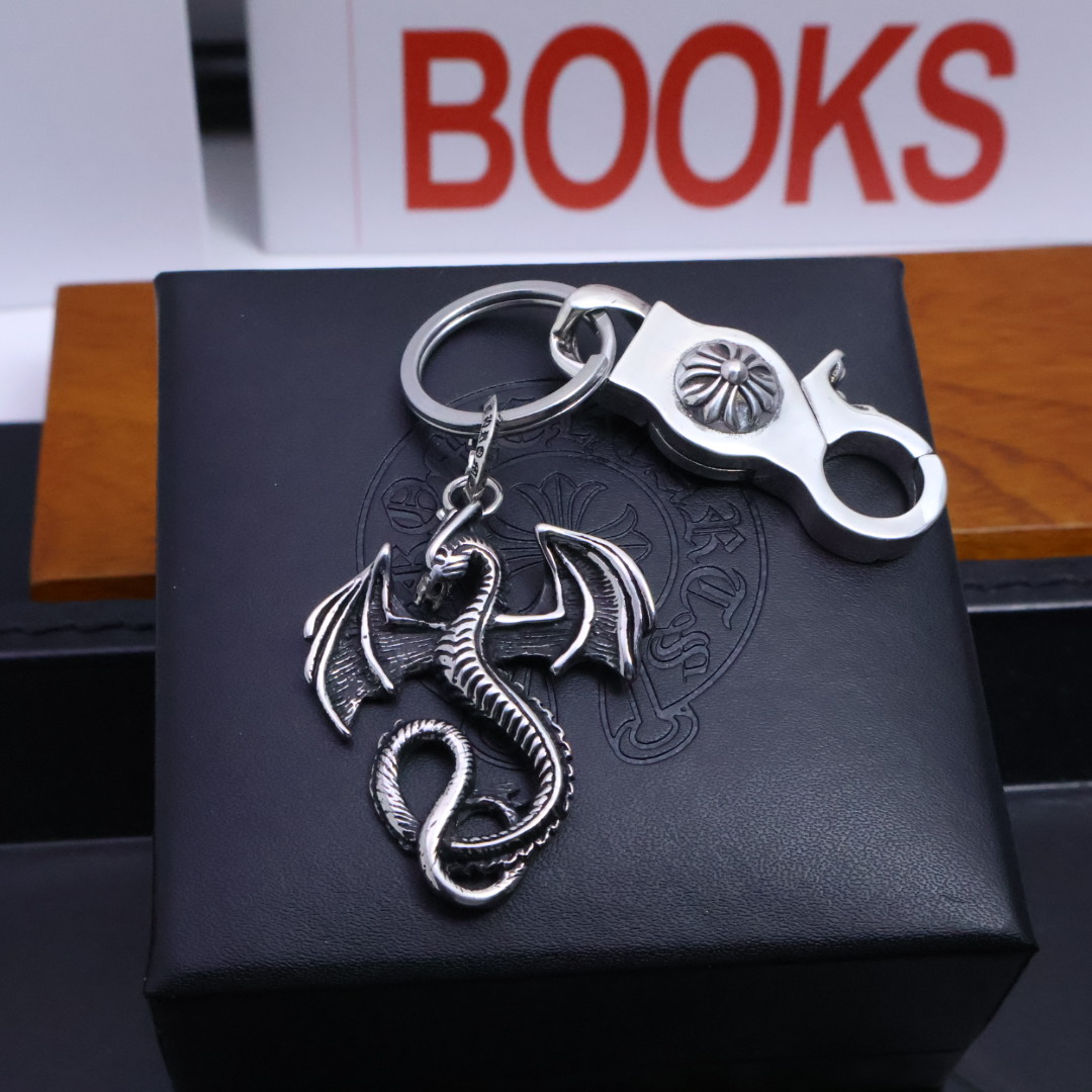 Chrome Hearts 925 Silver Dragon - Shaped Keychain
