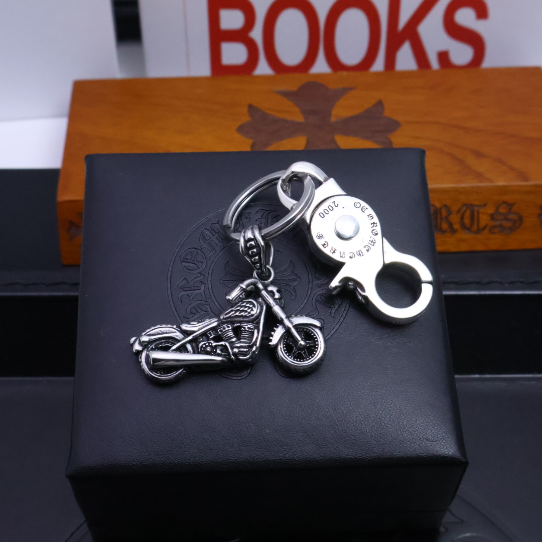 Chrome Hearts 925 Silver Motorcycle - Shaped Keychain