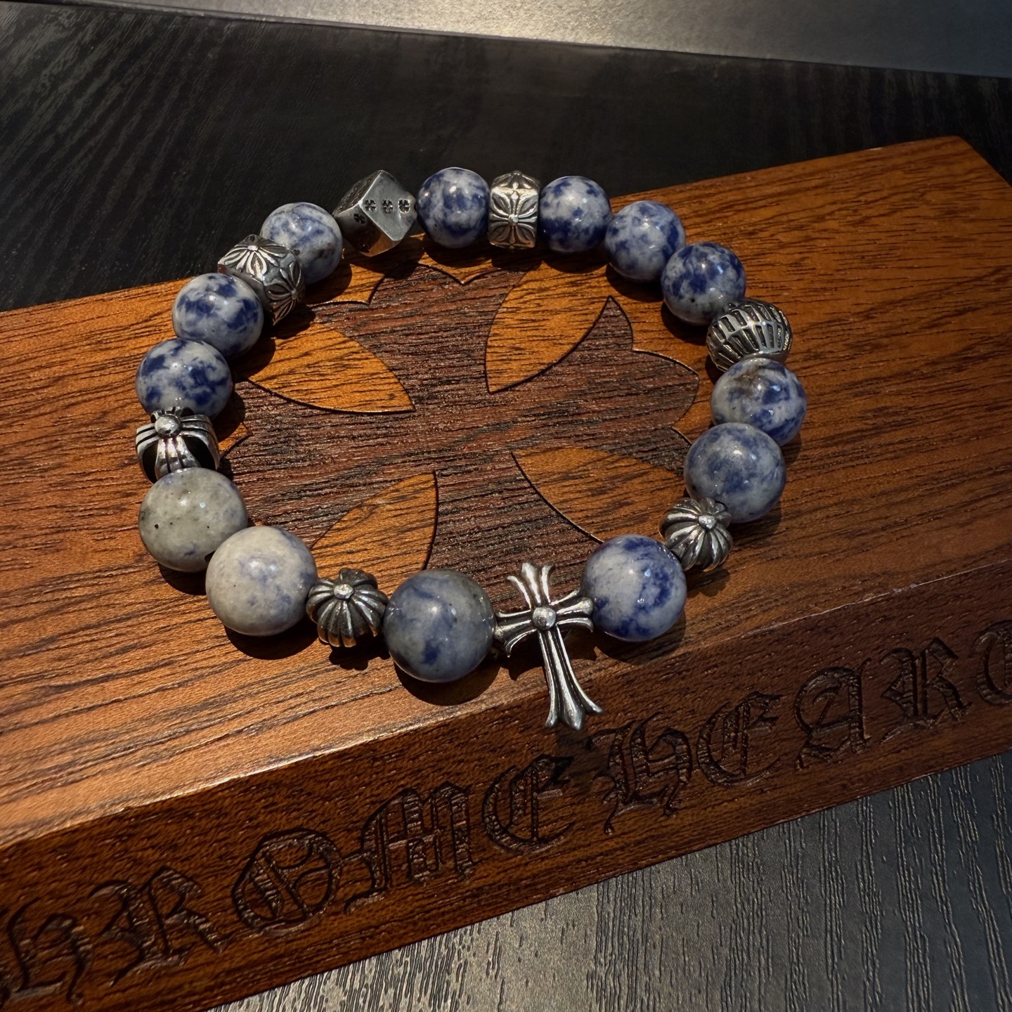 Chrome Hearts 925S Silver - Accented Sodalite Bead Bracelet CH - SASB421