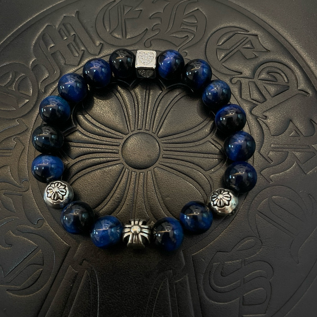 Chrome Hearts 925S Silver - Accented Sodalite Bead Bracelet CH - SASBB395