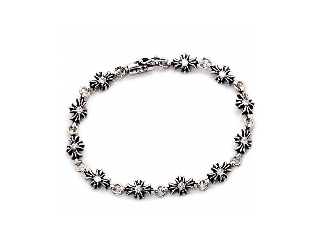 Chrome Hearts Crystal - Embellished Cross Link Bracelet CH - CECLB327