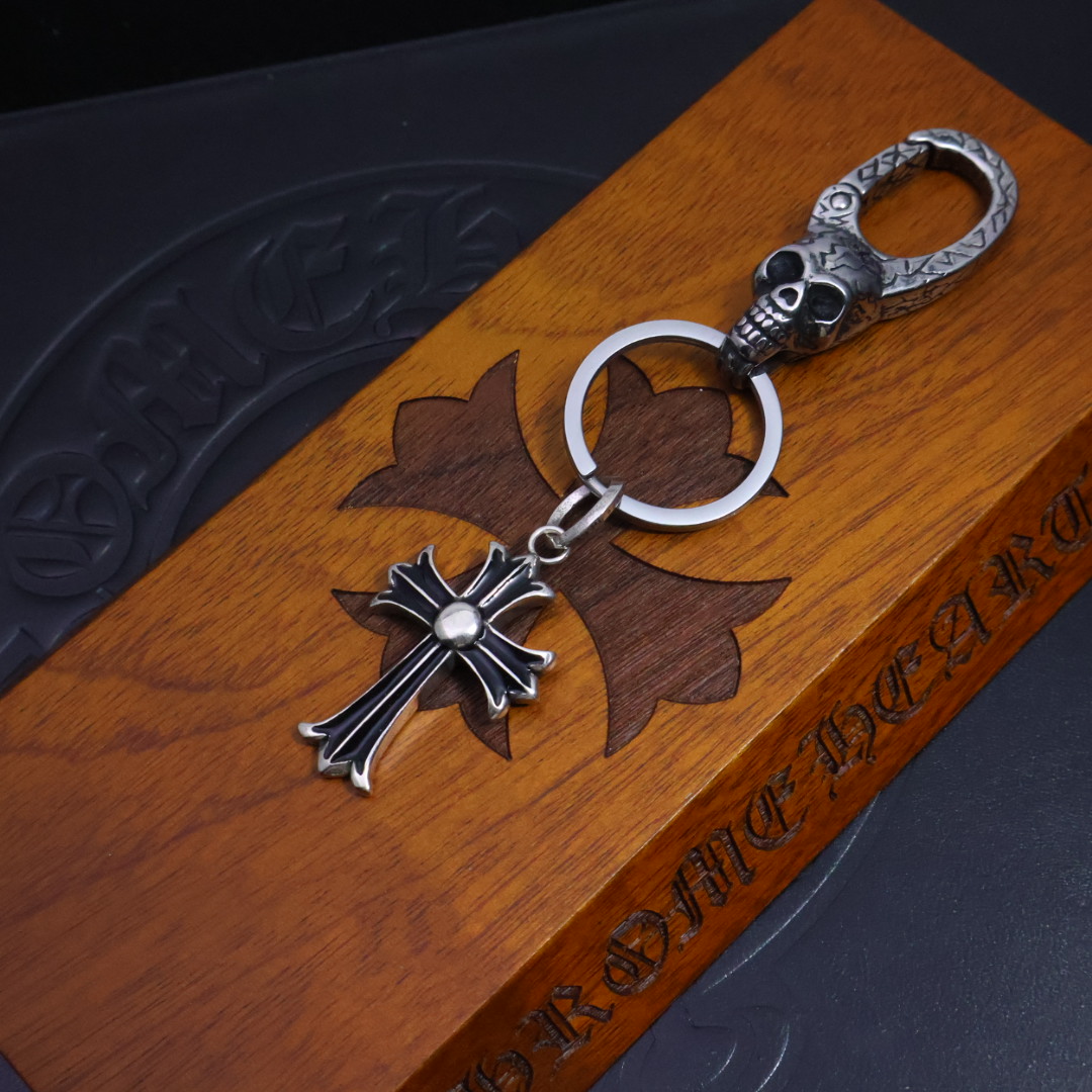 Chrome Hearts Cross & Skull Keychain CH - CSK295