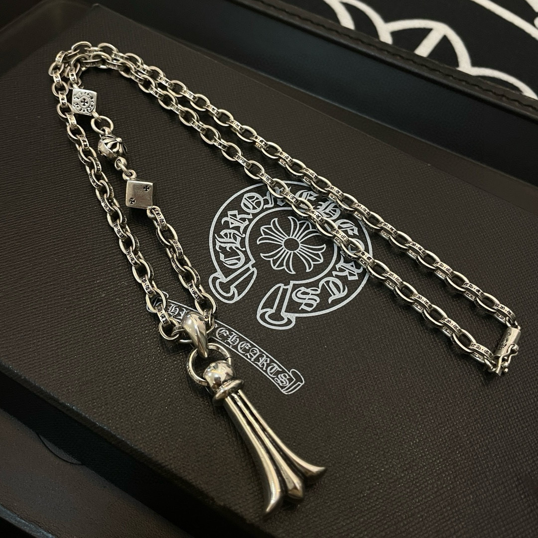 Chrome Hearts Multi - Charm & Engraved Chain Necklace CH - MCECN247 Description