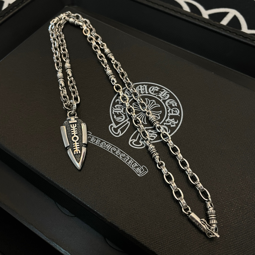 Chrome Hearts Arrowhead - Shaped Pendant Necklace - Silver - Tone Chain CH - ASPN240