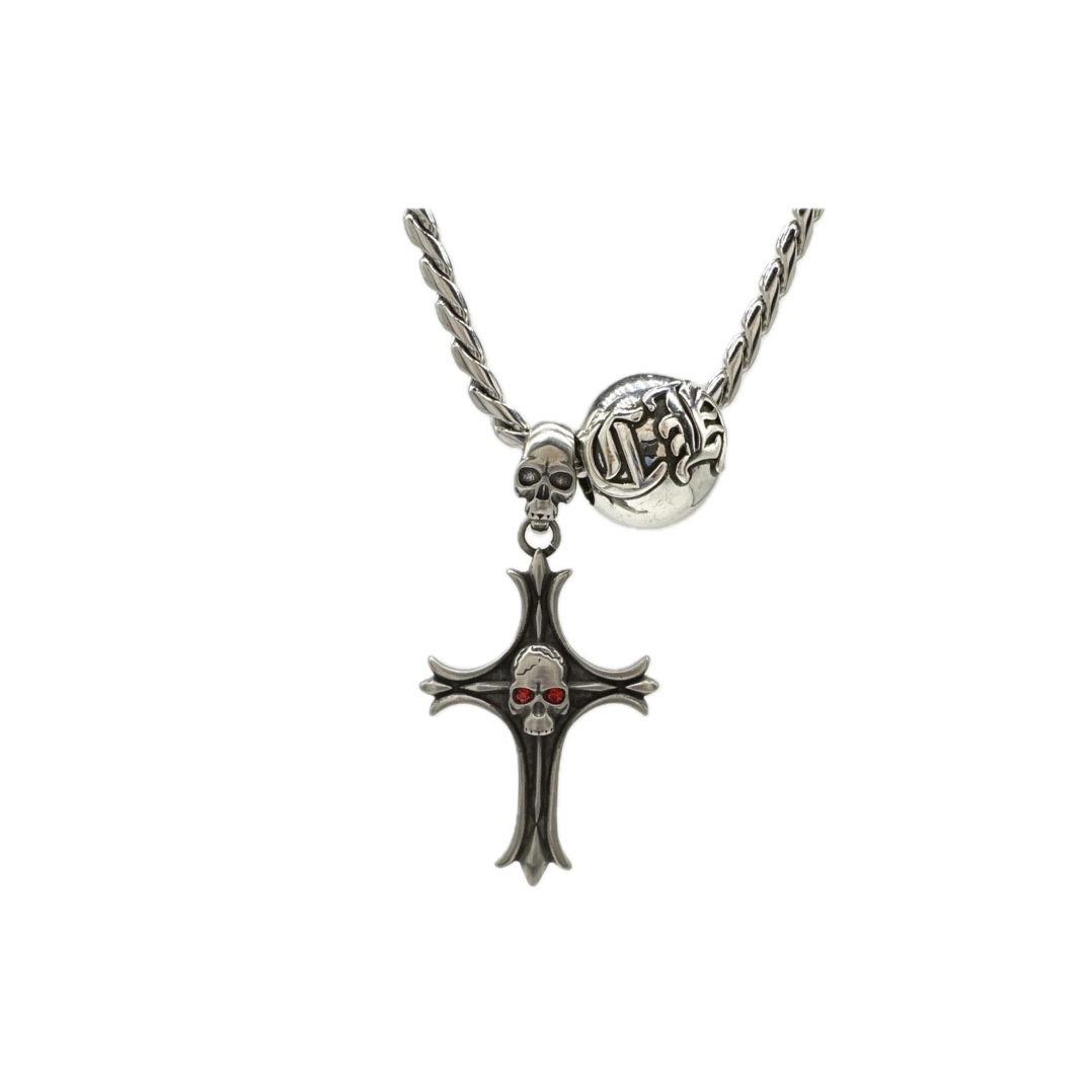 Chrome Hearts Anchor & Lock Pendant Necklace - 925 Silver Chain CH - ALPN215