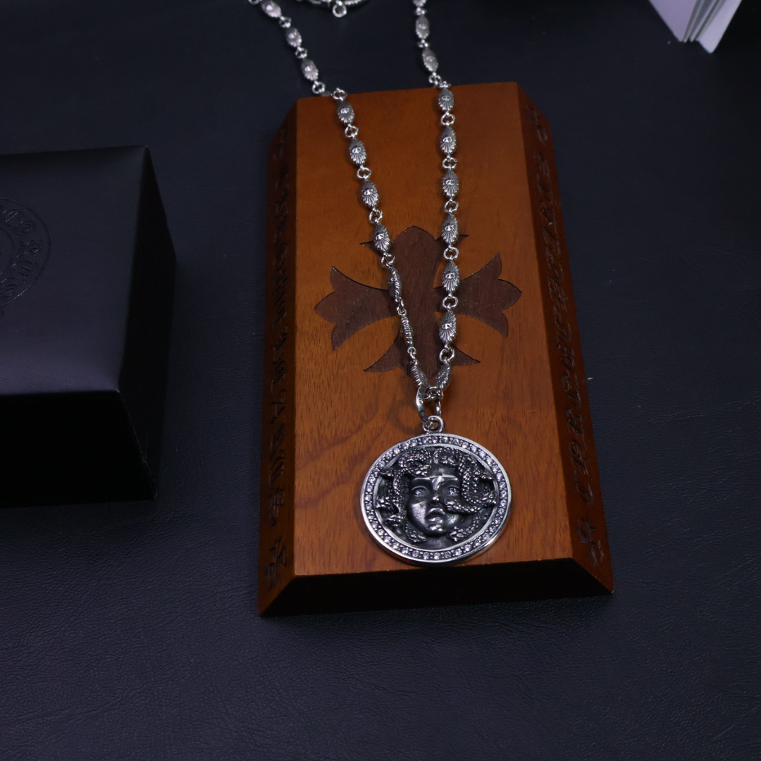 Chrome Hearts Medusa - Inspired Pendant Necklace - 925S Silver Chain CH - MIPN208